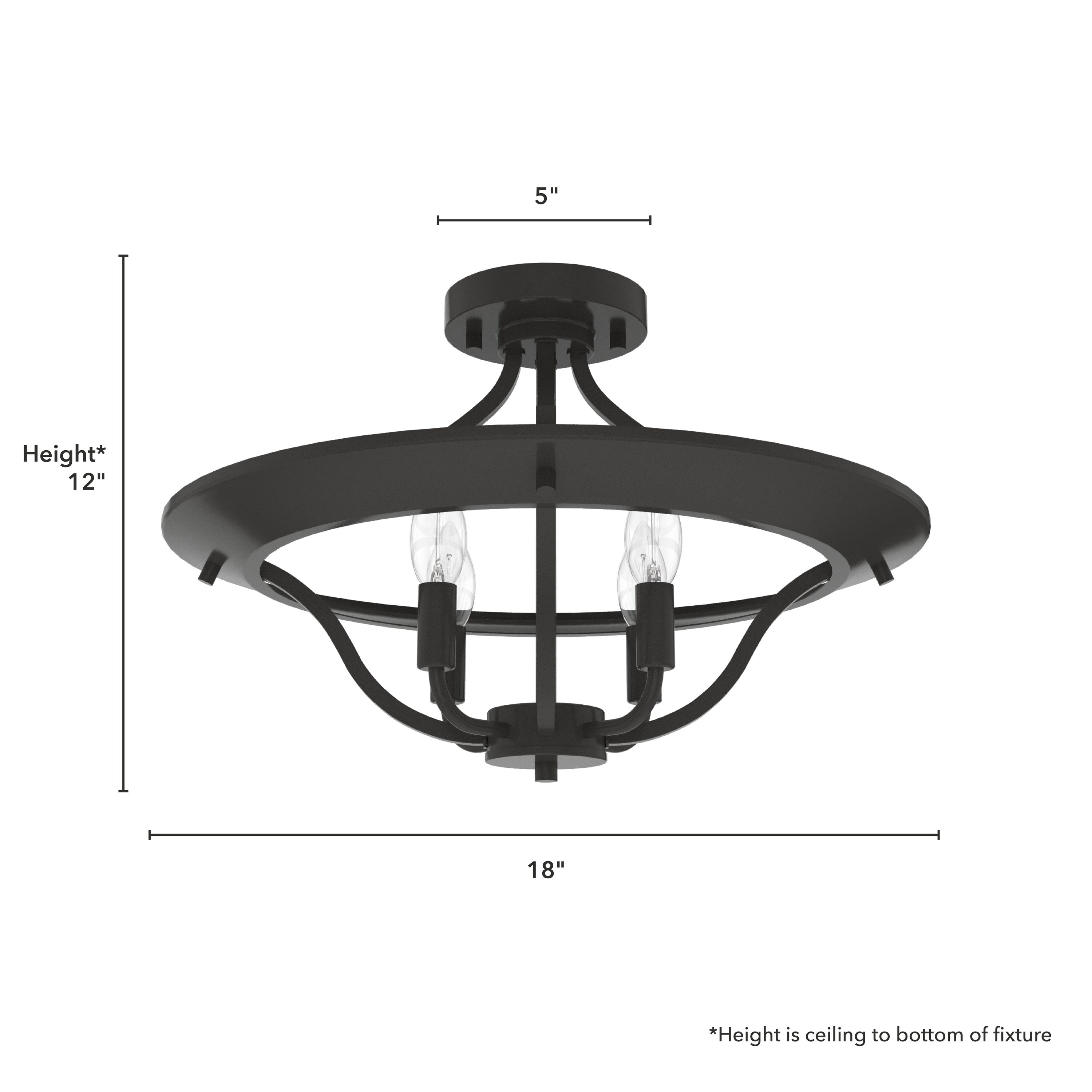 Noble Bronze 18" LED Semi-Flush Mount Ceiling Light