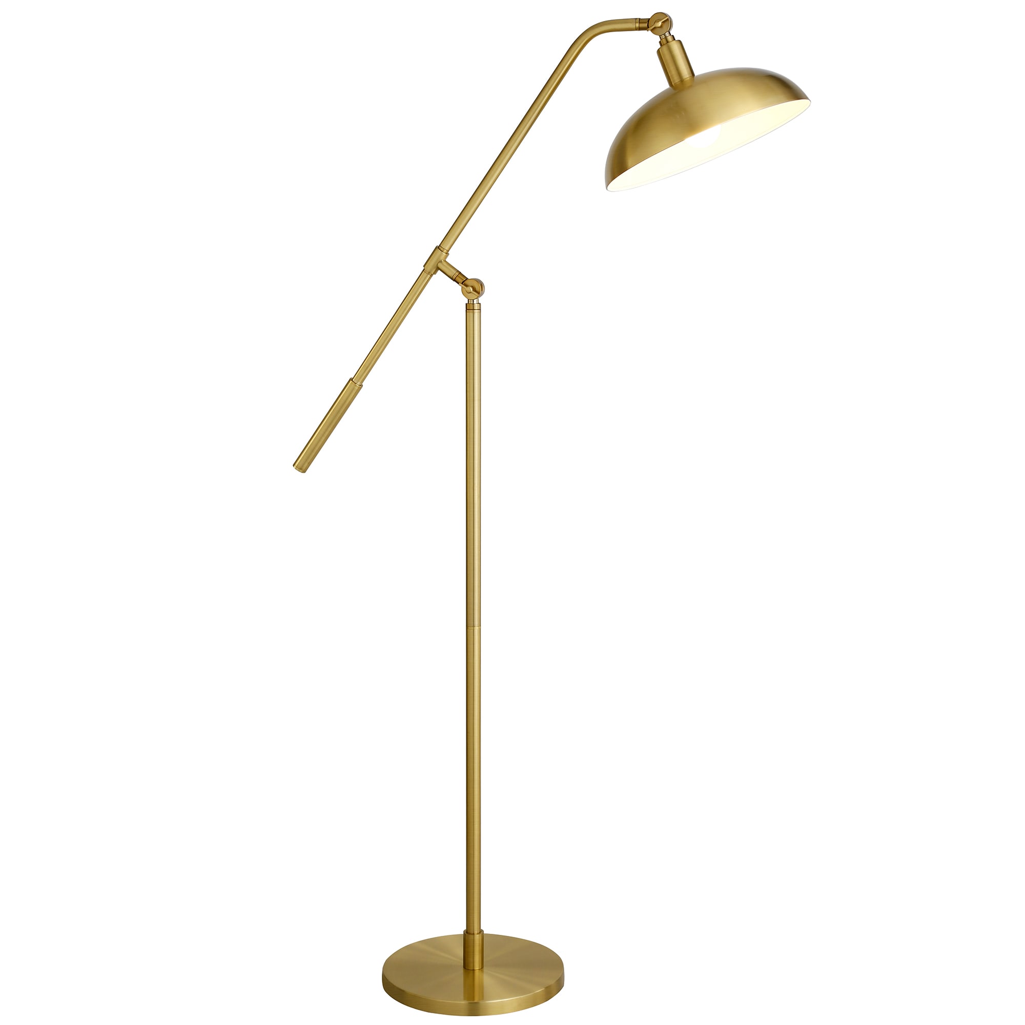 Hailey Home Devon Modern Brass Floor Lamp with Bell Shade - Contemporary  Design for Living Room, Bedroom, Office - Handcrafted Metal Base in the  Floor Lamps department at