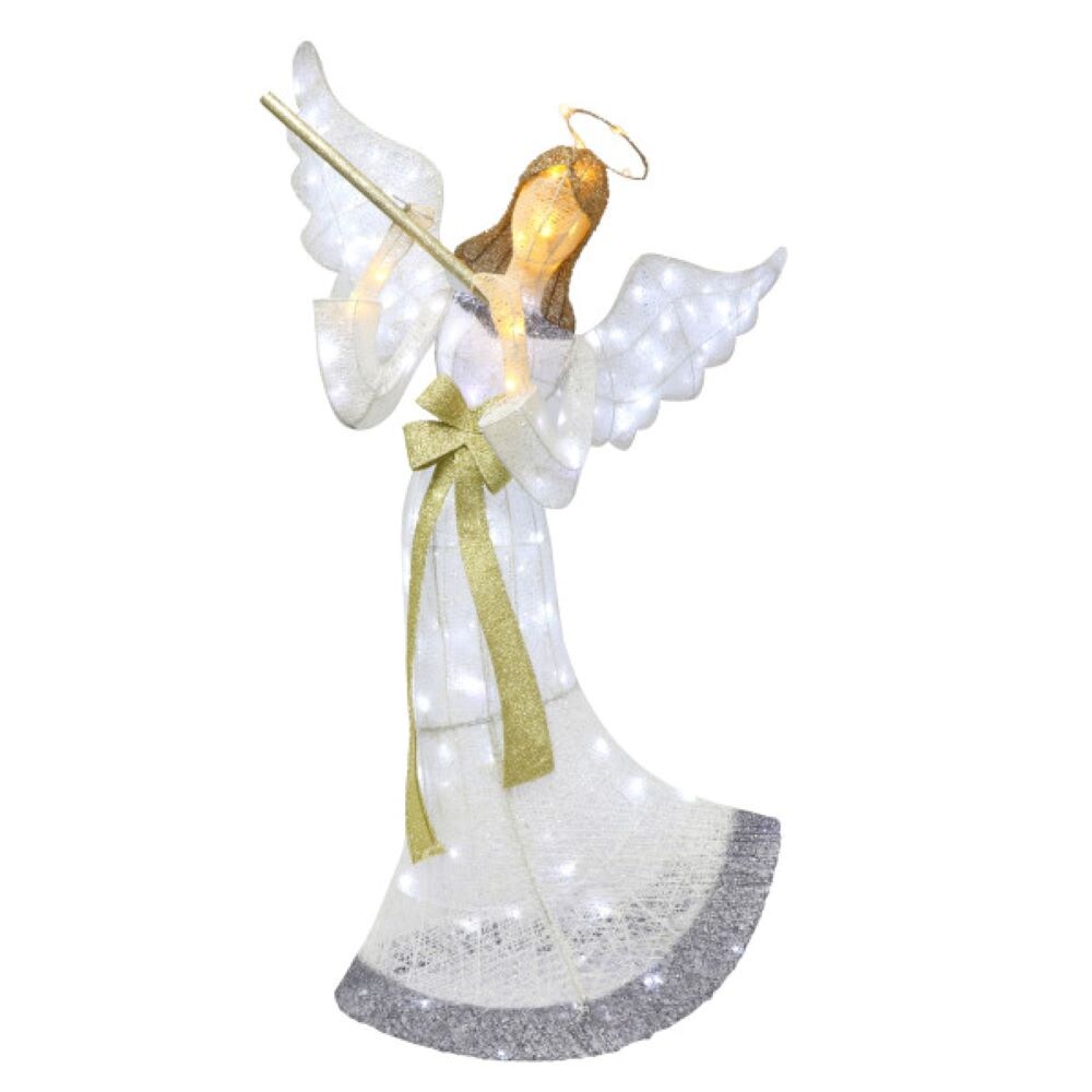 Puleo International DE01077LA 69.6-Inches Freestanding Angel Free standing decoration with Clear LED Lights