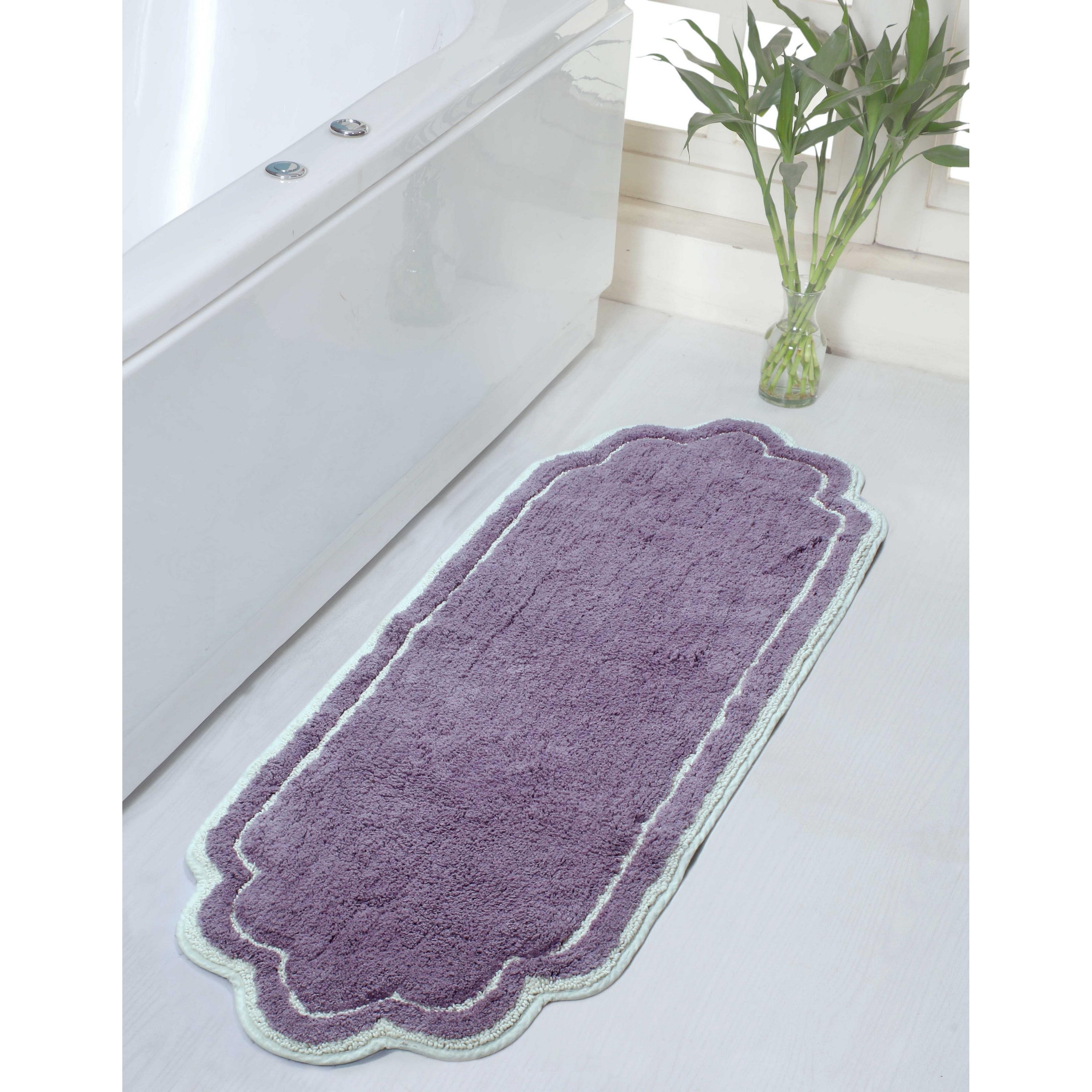 Home Weavers BALL2154PU Allure 21-Inches x 54-Inches Purple Cotton Bath runner