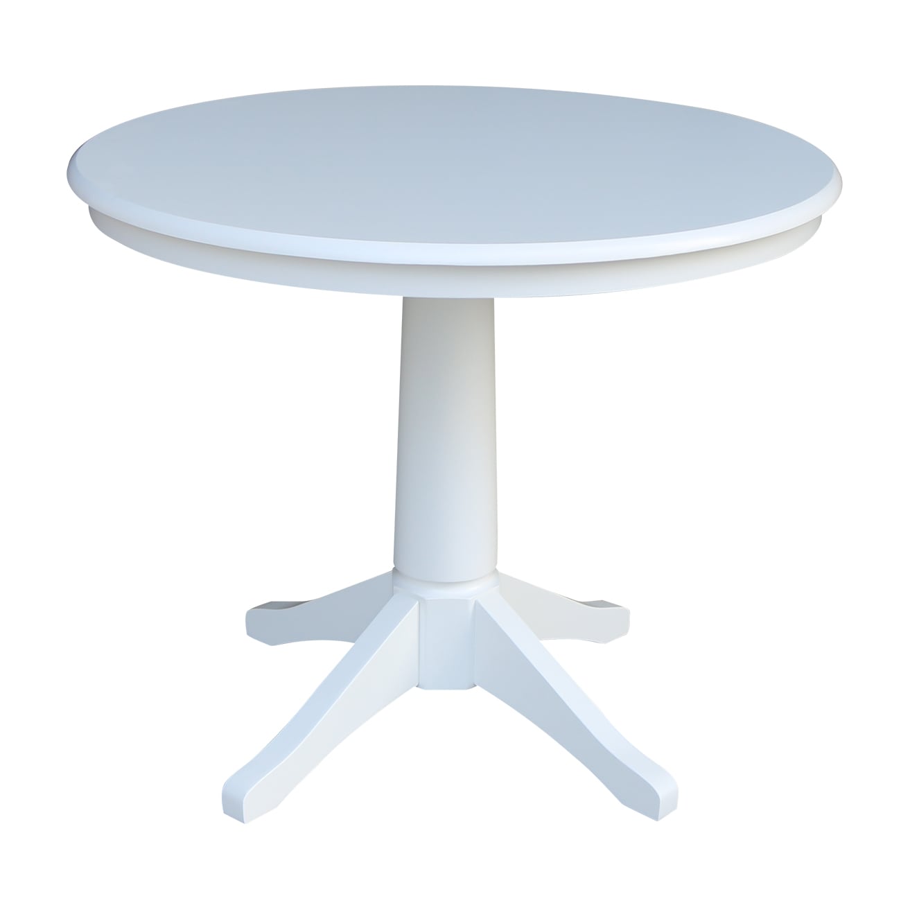 International Concepts White Round Traditional Dining Table, Wood with ...