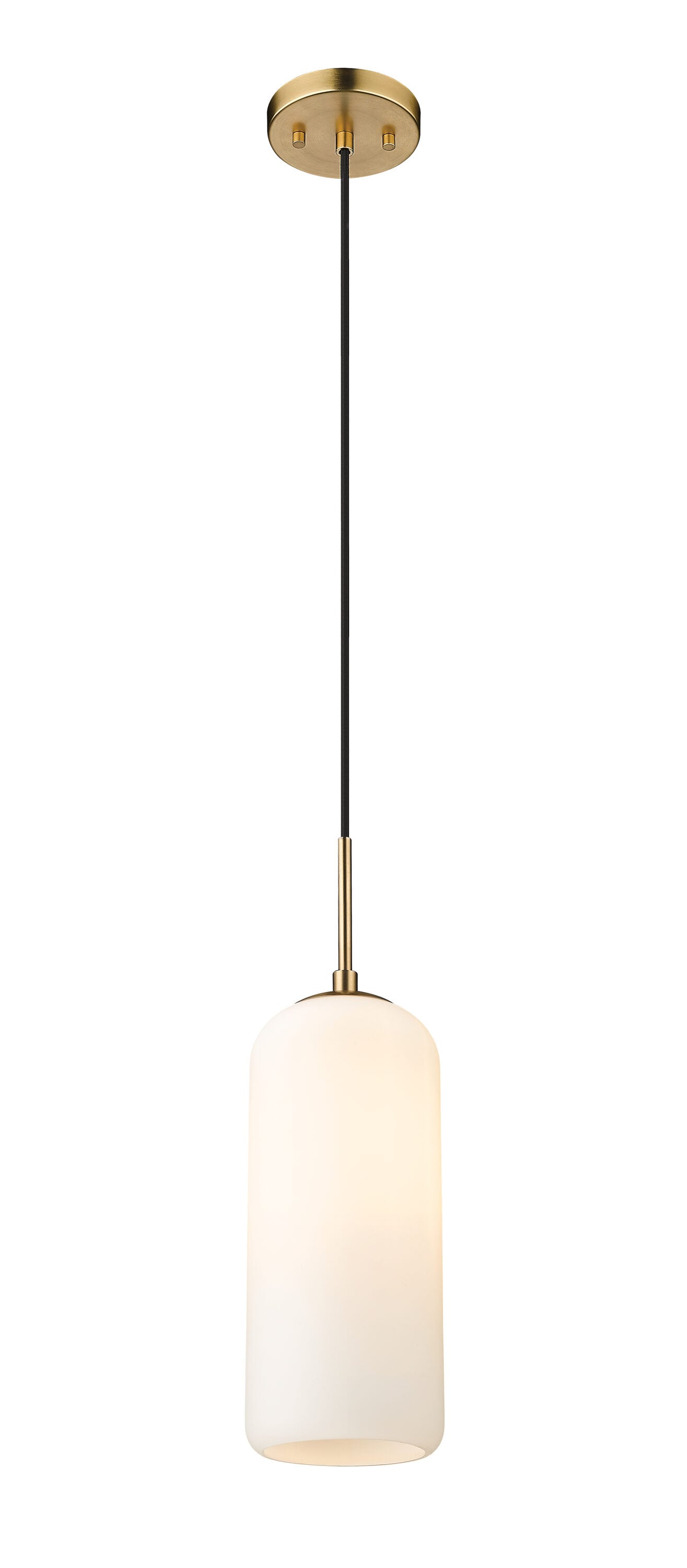Z-Lite 732P17-HBR Monty Heritage Brass Modern/contemporary Opal glass Cylinder Mini Hanging Pendant light