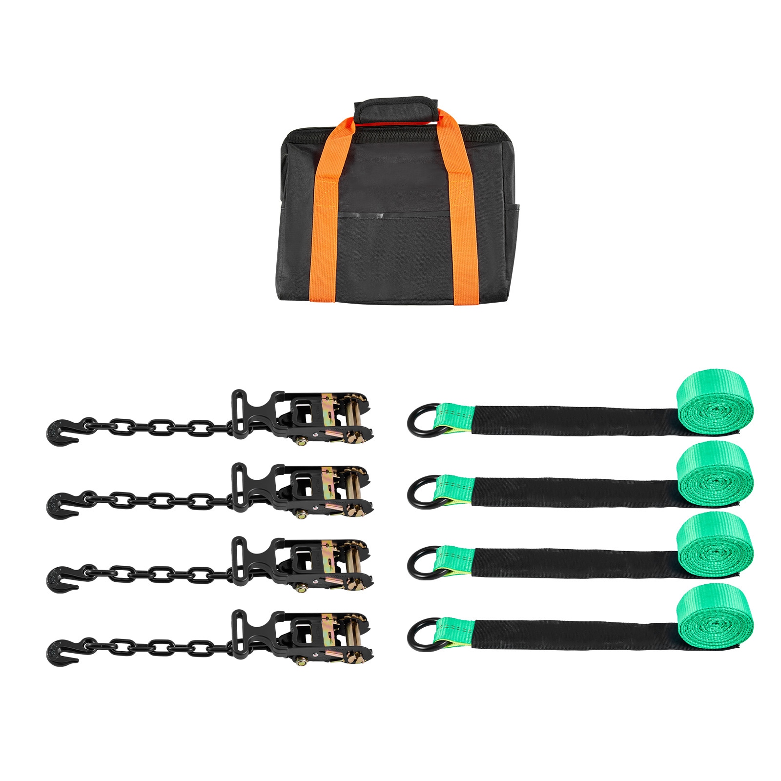 GIVIMO Wheel Chock Tie-Down Kit Tire-Style Tow Dolly Strap - Car Tie Down Kit with Heavy-Duty Hook - 10009-lb Break Strength - 3333-lb Working Load - Motorcycle Tie-Down System with O-Ring for ATV - SUV