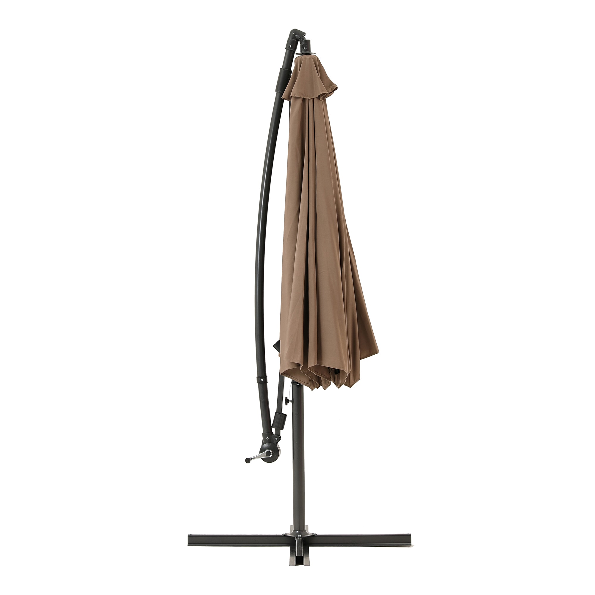 Clihome 10-ft Tan Crank Cantilever Patio Umbrella in the Patio ...