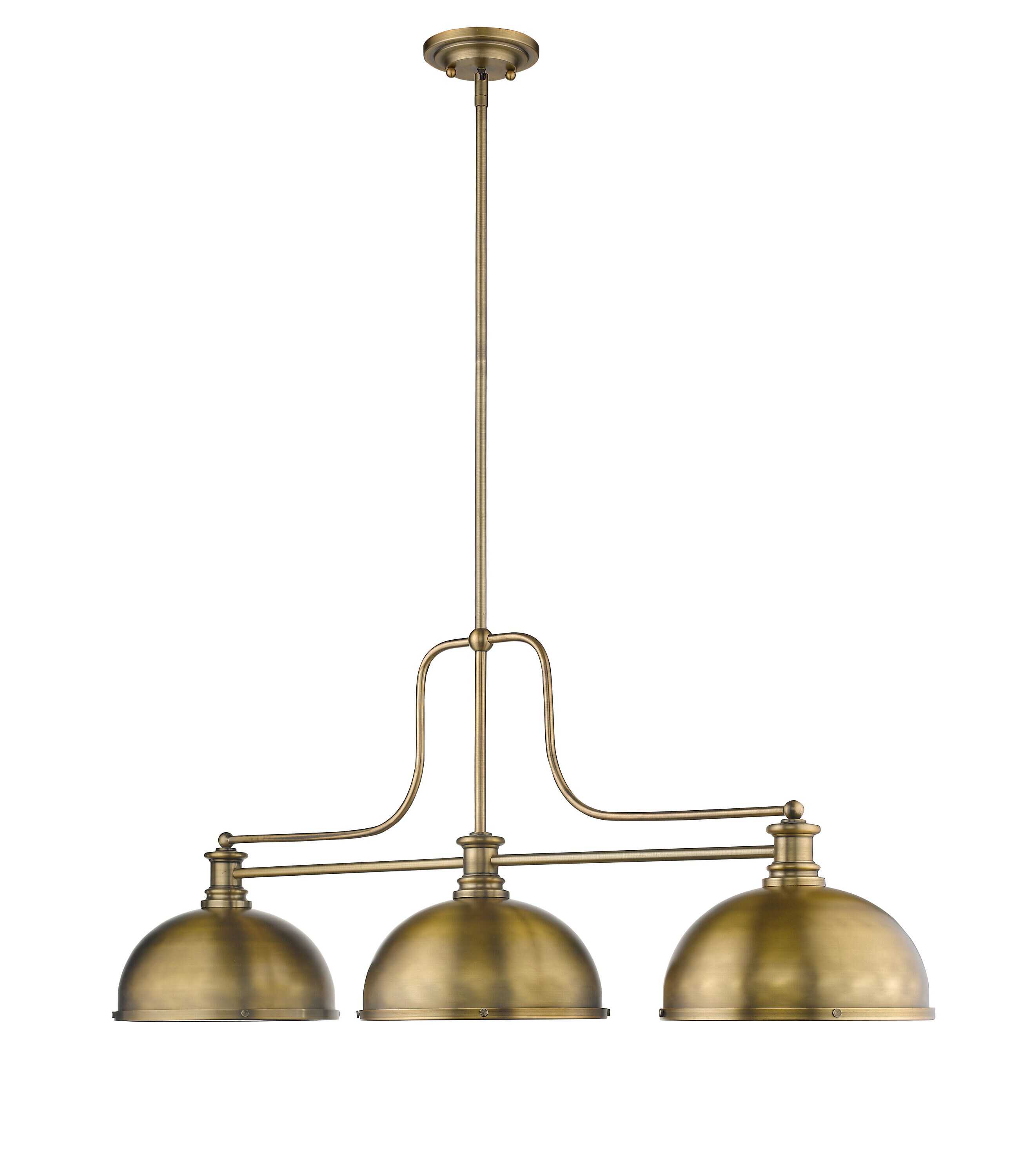 Mélange Vintage-Inspired Heritage Brass 3-Light Ceiling Chandelier