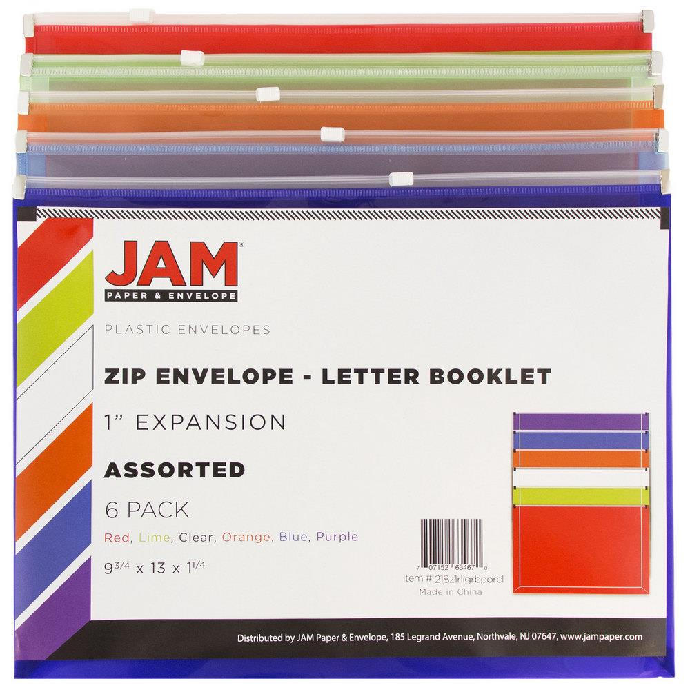 Clear Letter Booklet 3 Pocket Plastic Envelopes (9 3/4 x 13) with Hook and  Loop Closure