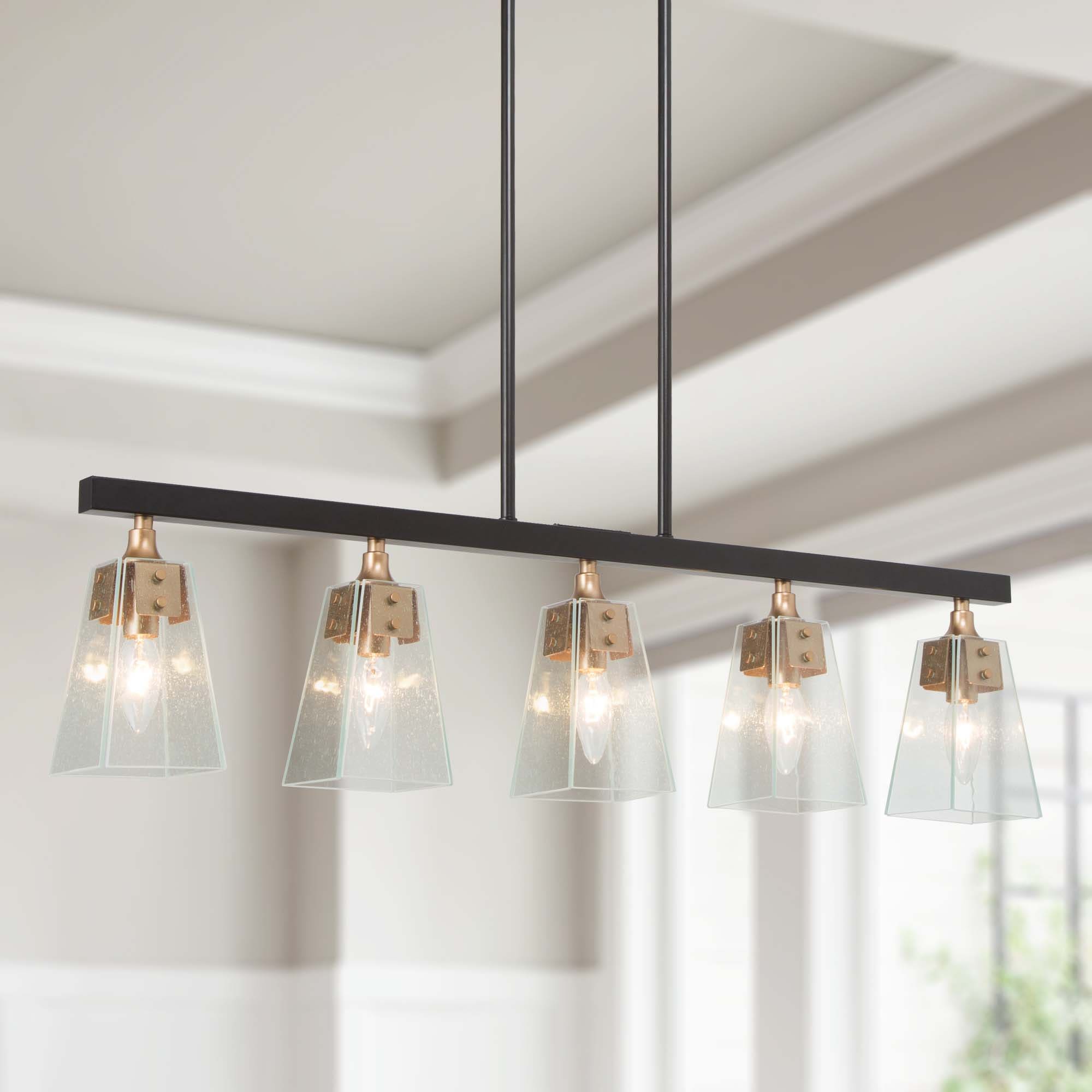 Uolfin ZBMIBI-LWS23881-17 5 -Light Matte Black Modern/contemporary For Use in Bedrooms, Dining Rooms, Kitchens, Living Rooms Chandelier
