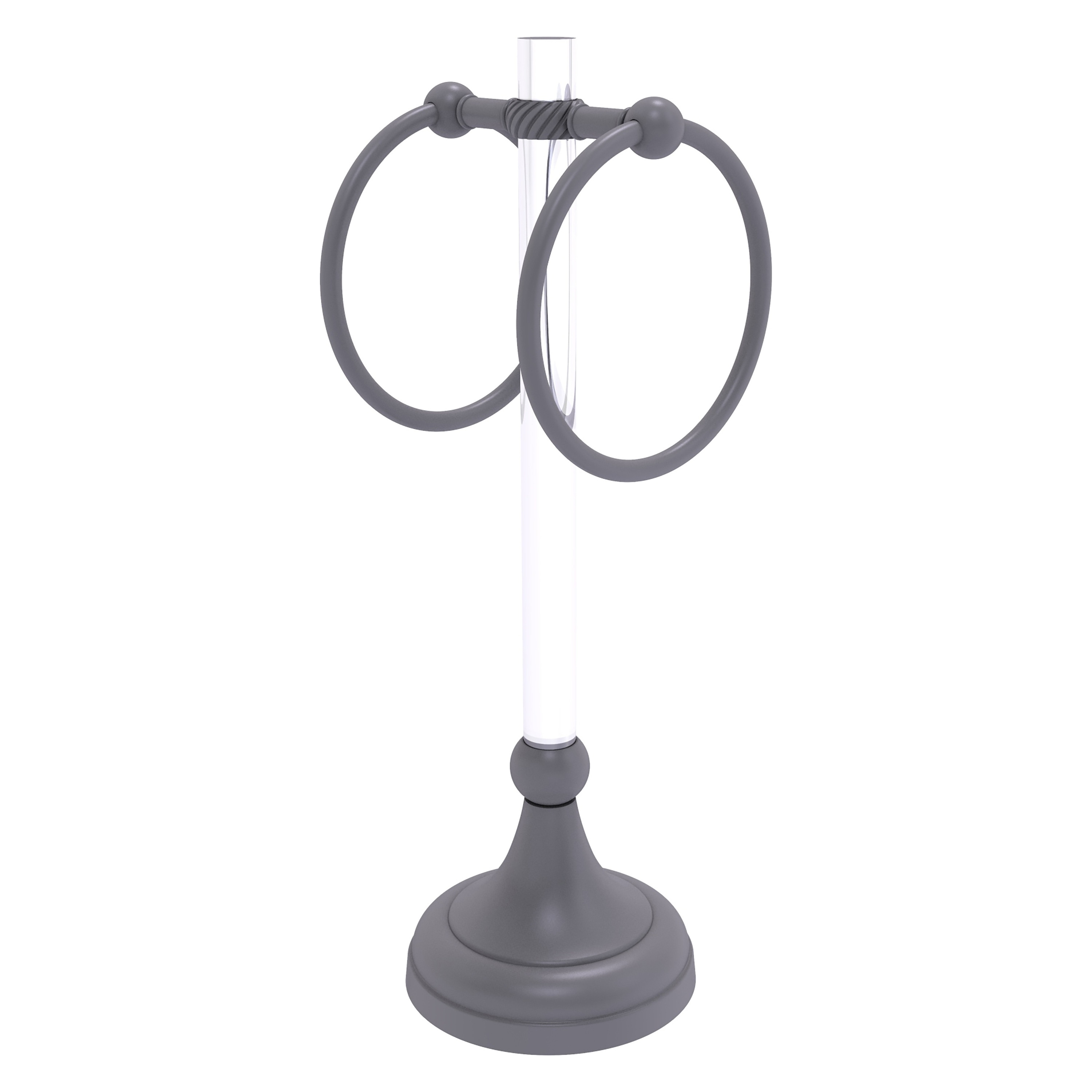 Allied Brass PG-TRST-10-GYM Pacific Grove Matte Gray Freestanding countertop Double Towel Ring