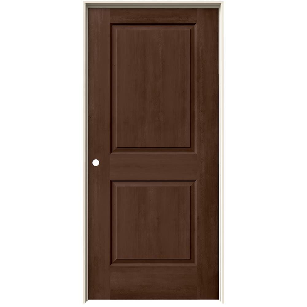 JELD-WEN 36-in x 80-in Milk Chocolate Solid Core 2-panel Square Right Hand Smooth Stained Molded Composite Flat Jamb Single Prehung Interior Door -  LOWOLJW222201103