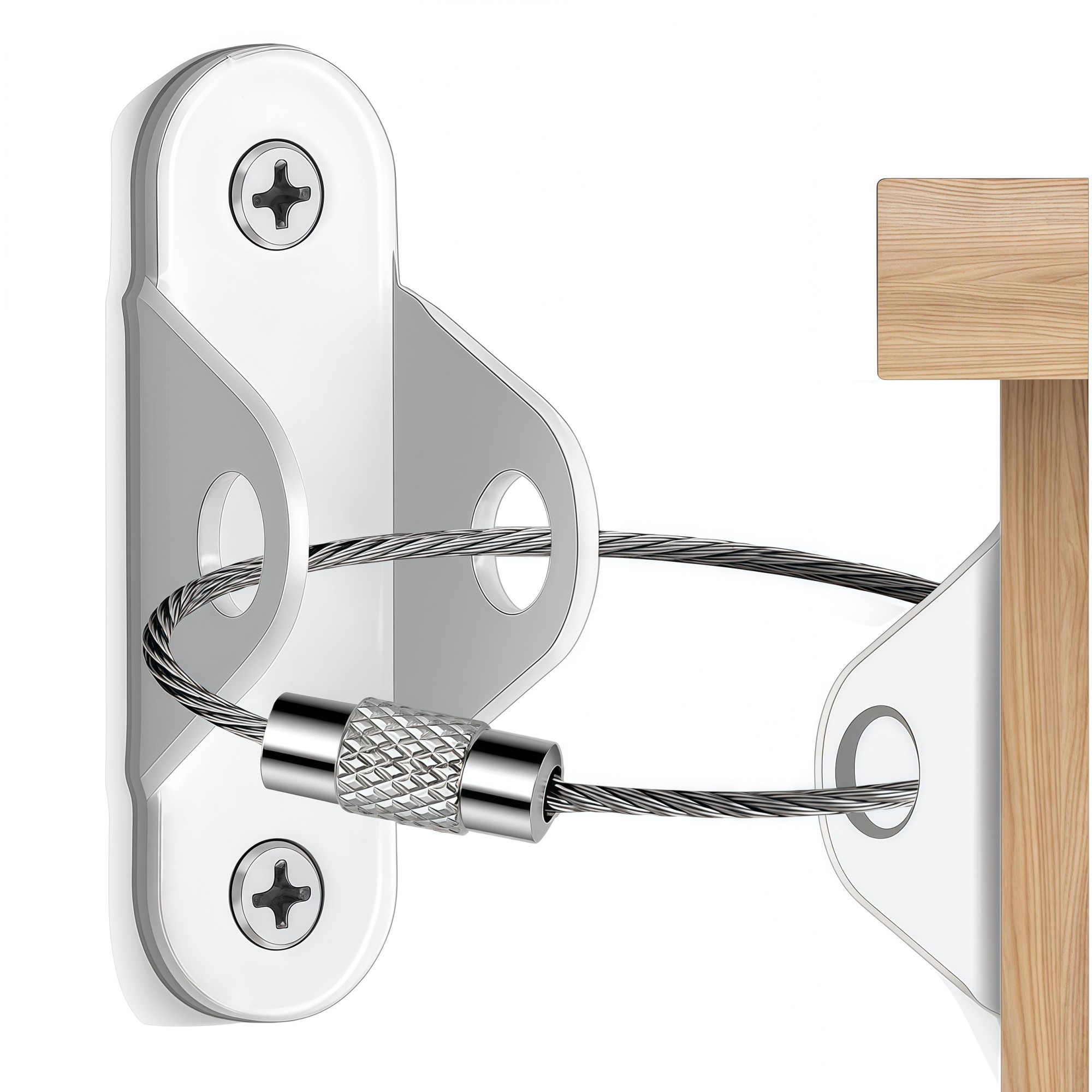Numhew 1.65in W 0.51in D 0.59in H 10-Pack Shock-Resistant White Anti Tip Furniture Anchors