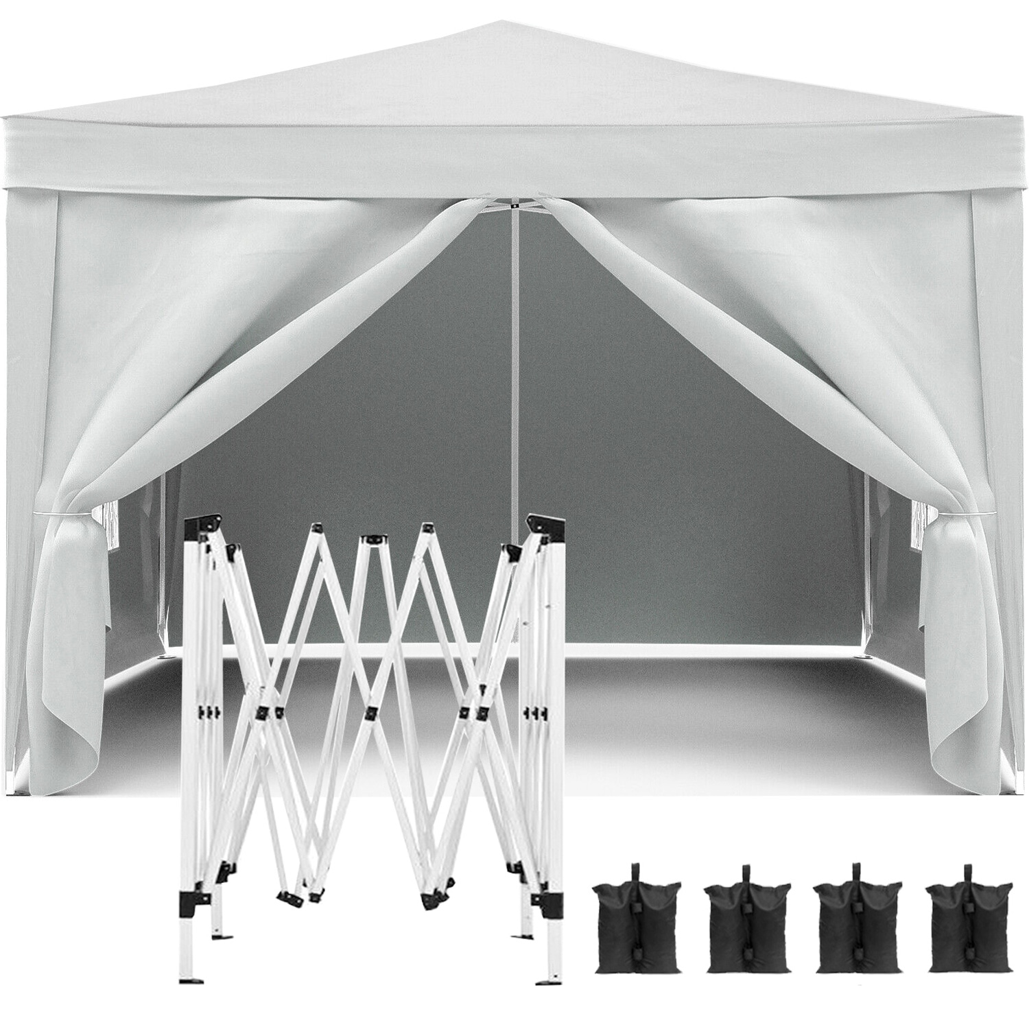 Flynama L-147523 10-ft x 10-ft Square White Pop-up canopy