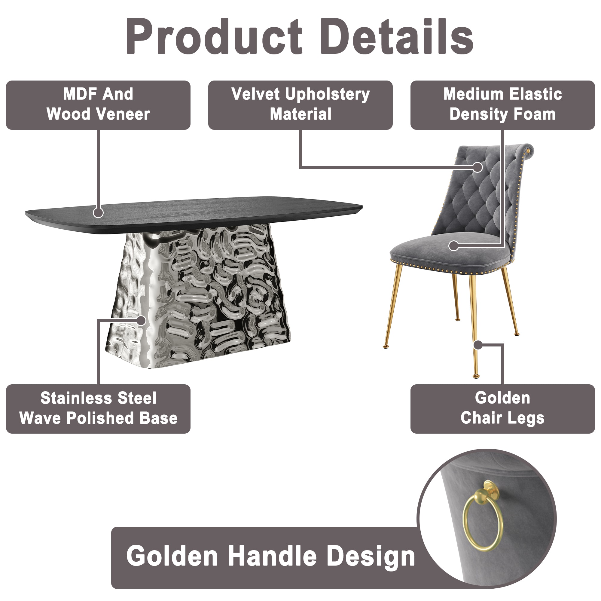 Clihome CL-1676D703GY Dining-Sets - View #8