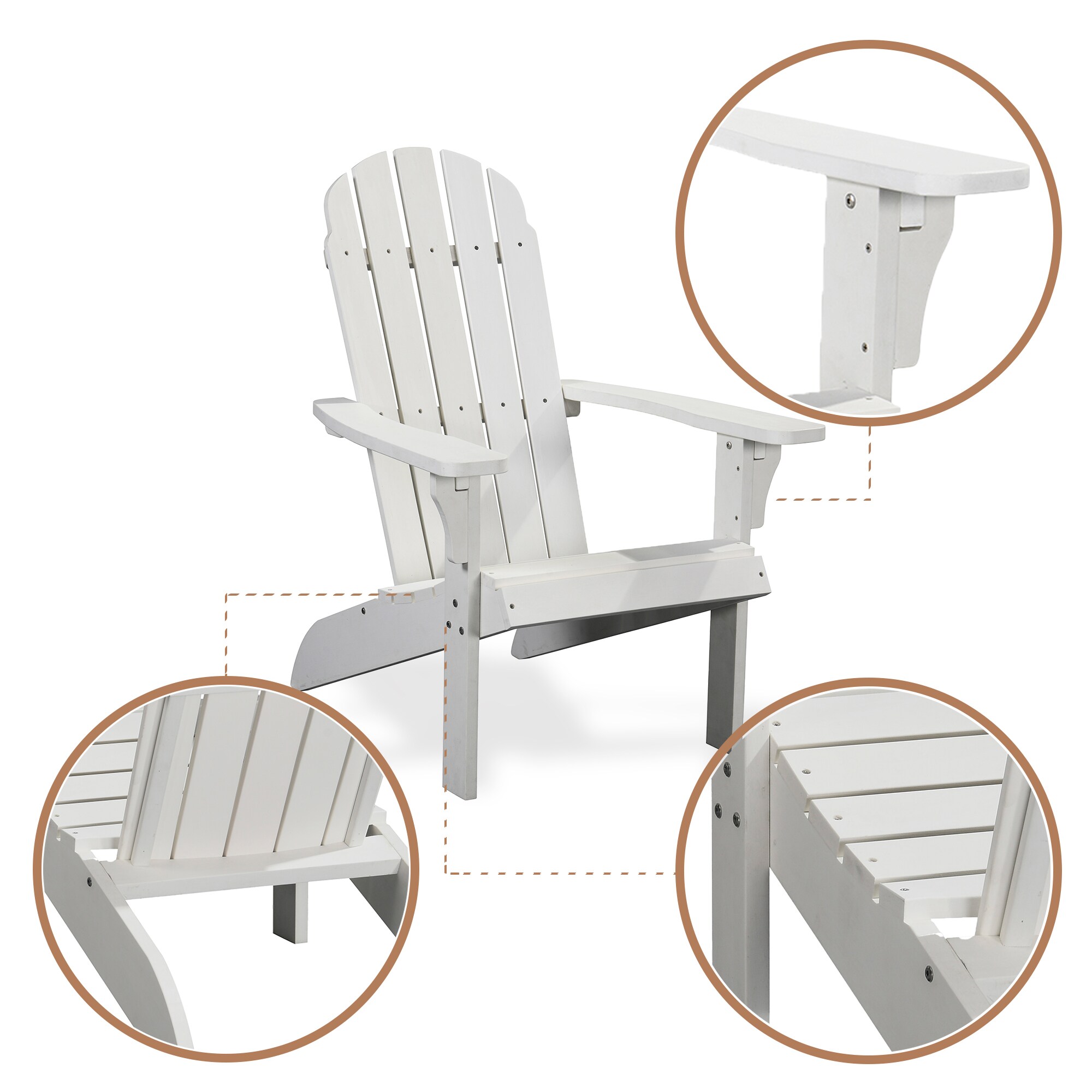 PolyTeak ELEM-TRN-WHT Patio-Chairs - View #5