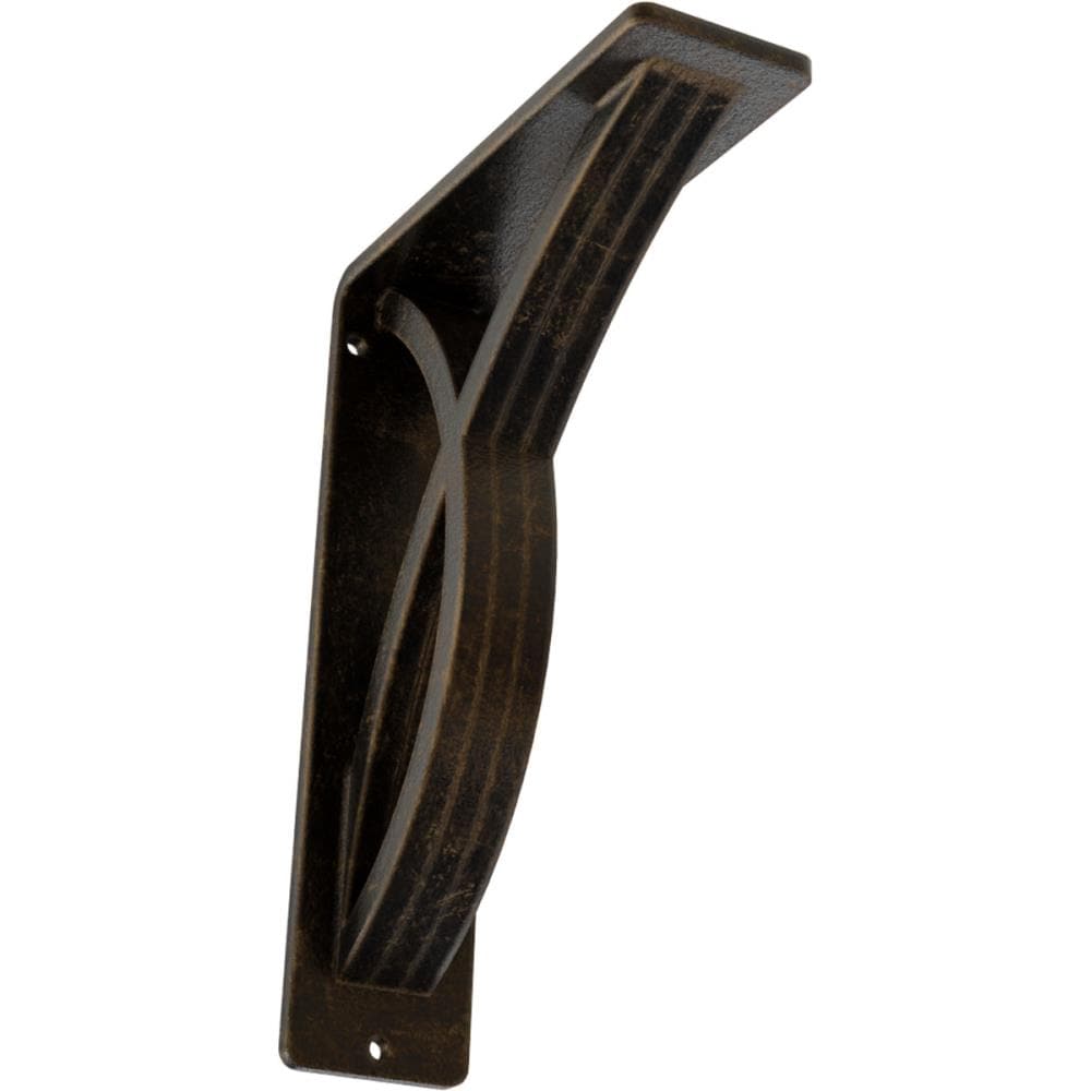 Ekena Millwork BKTM02X05X08TMIABS Miller 5.5-in x 2-in x 8-in Antique brass Wrought iron Mounting bracket