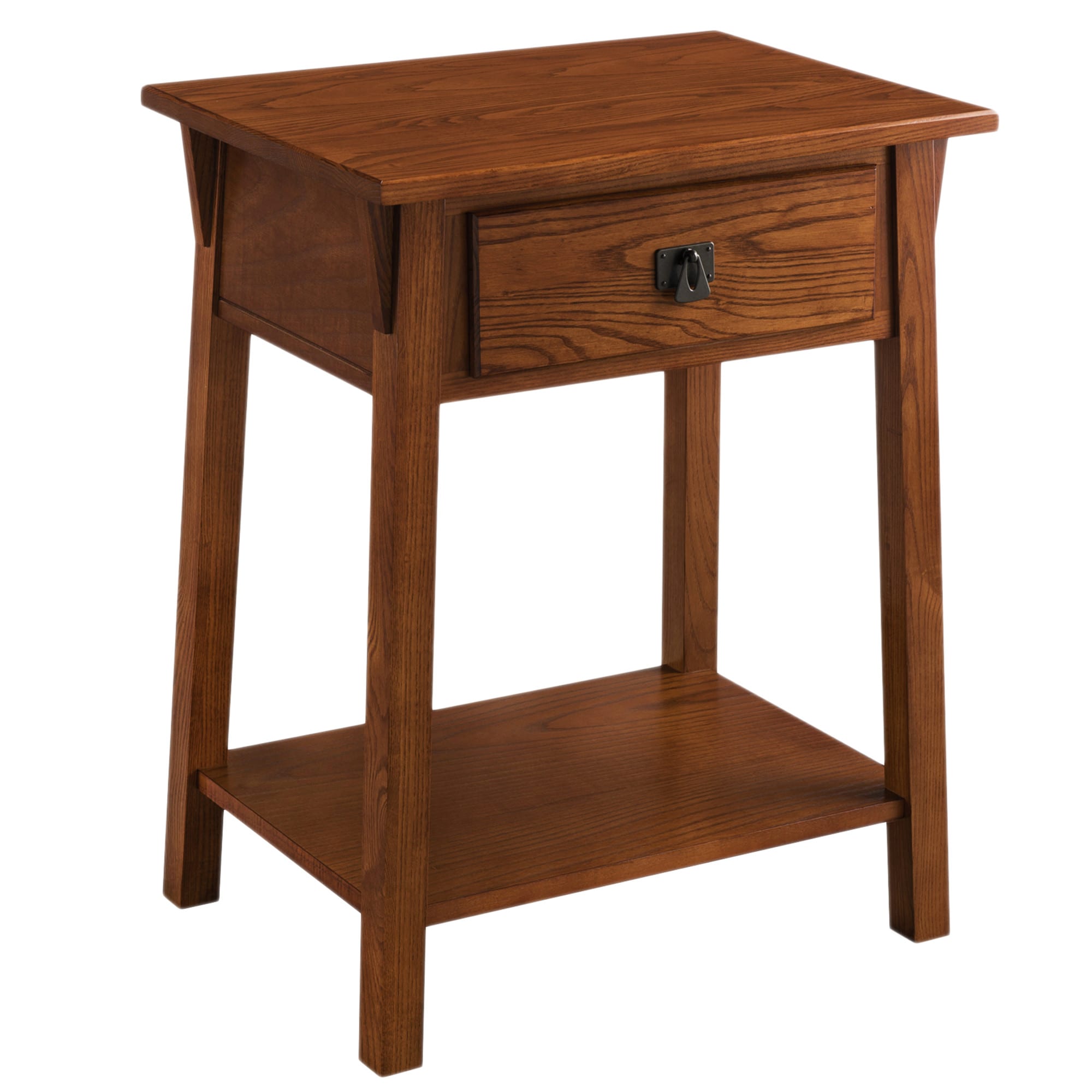 Leick Home 9066-RS Favorite Finds 22-Inches W x 28-Inches H Russet Wood Rectangular Casual End Table with Storage Assembly Required
