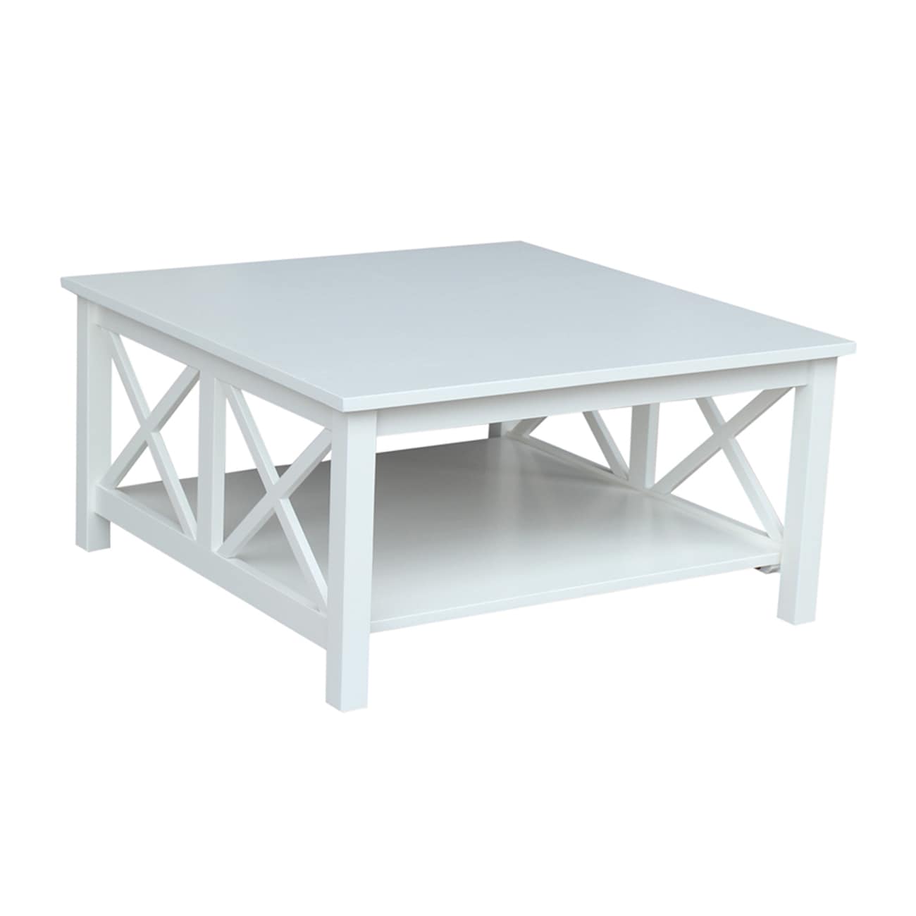 International Concepts OT08-70SC White Rubberwood Wood Casual Coffee Table