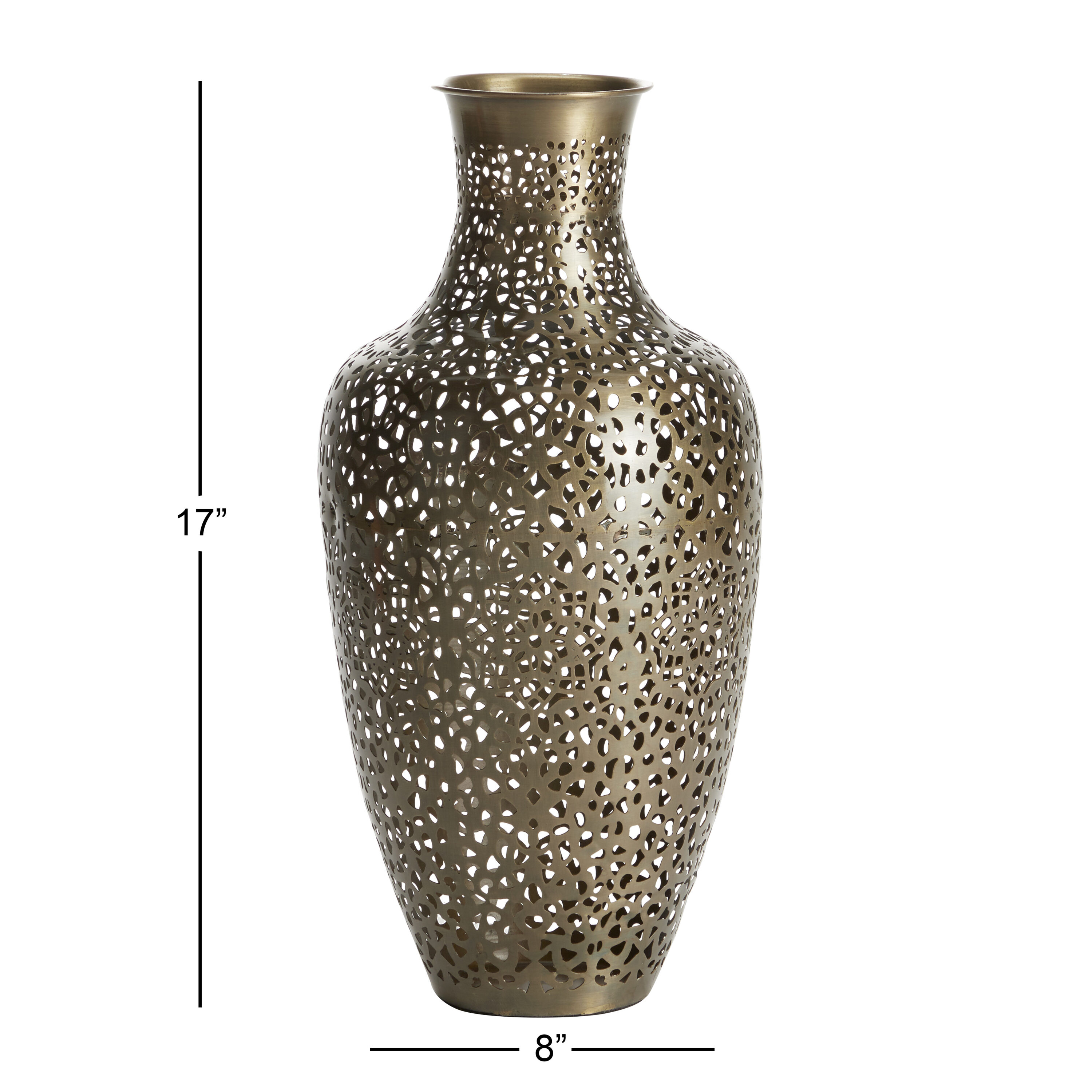 Grayson Lane Gold Metal Casual Vase at Lowes.com