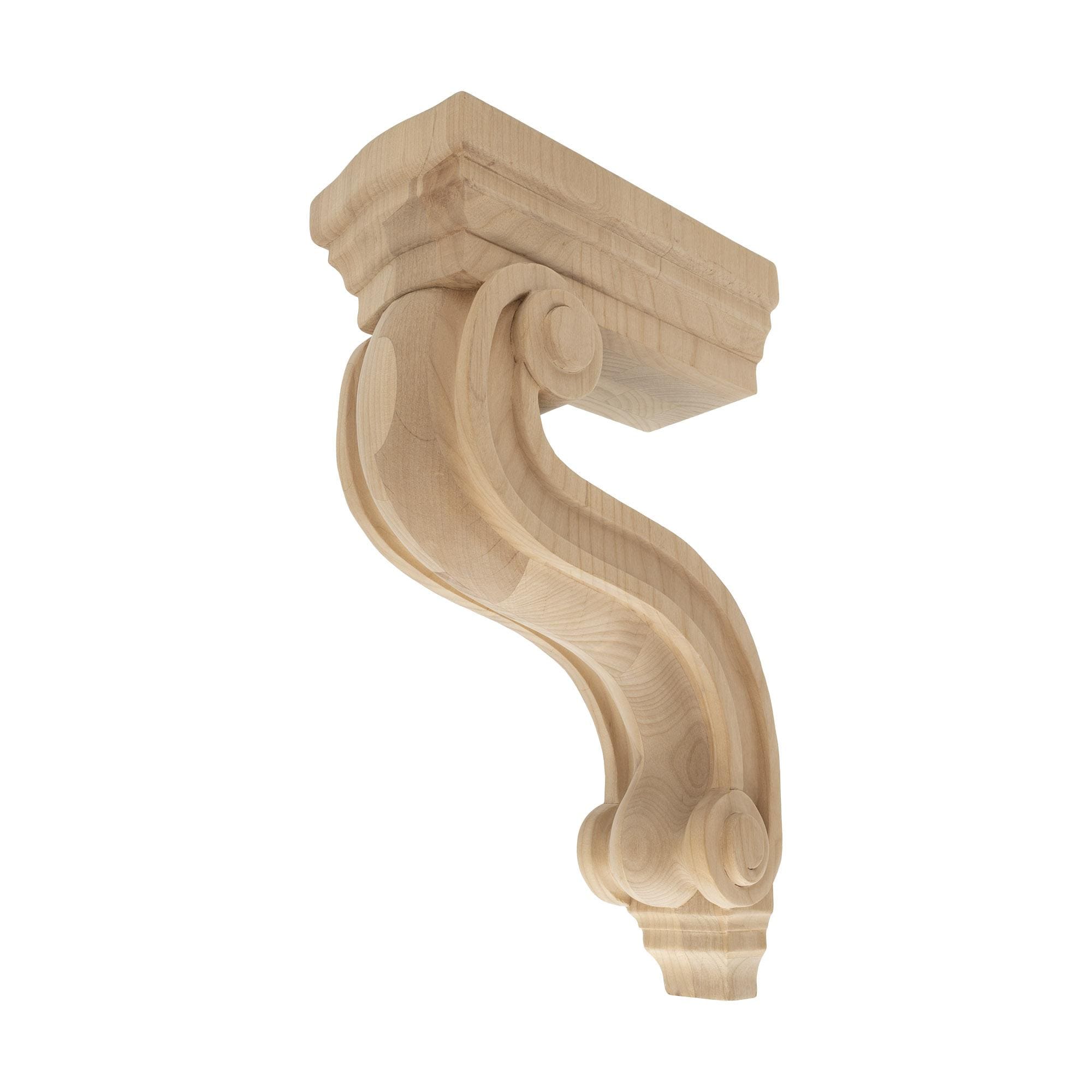 Architectural Products by Outwater 3.875-in x 8.25-in x 13.25-in Plain Unfinished Alder Wood Paintable/Stainable Corbel #RWC54-L-ALD