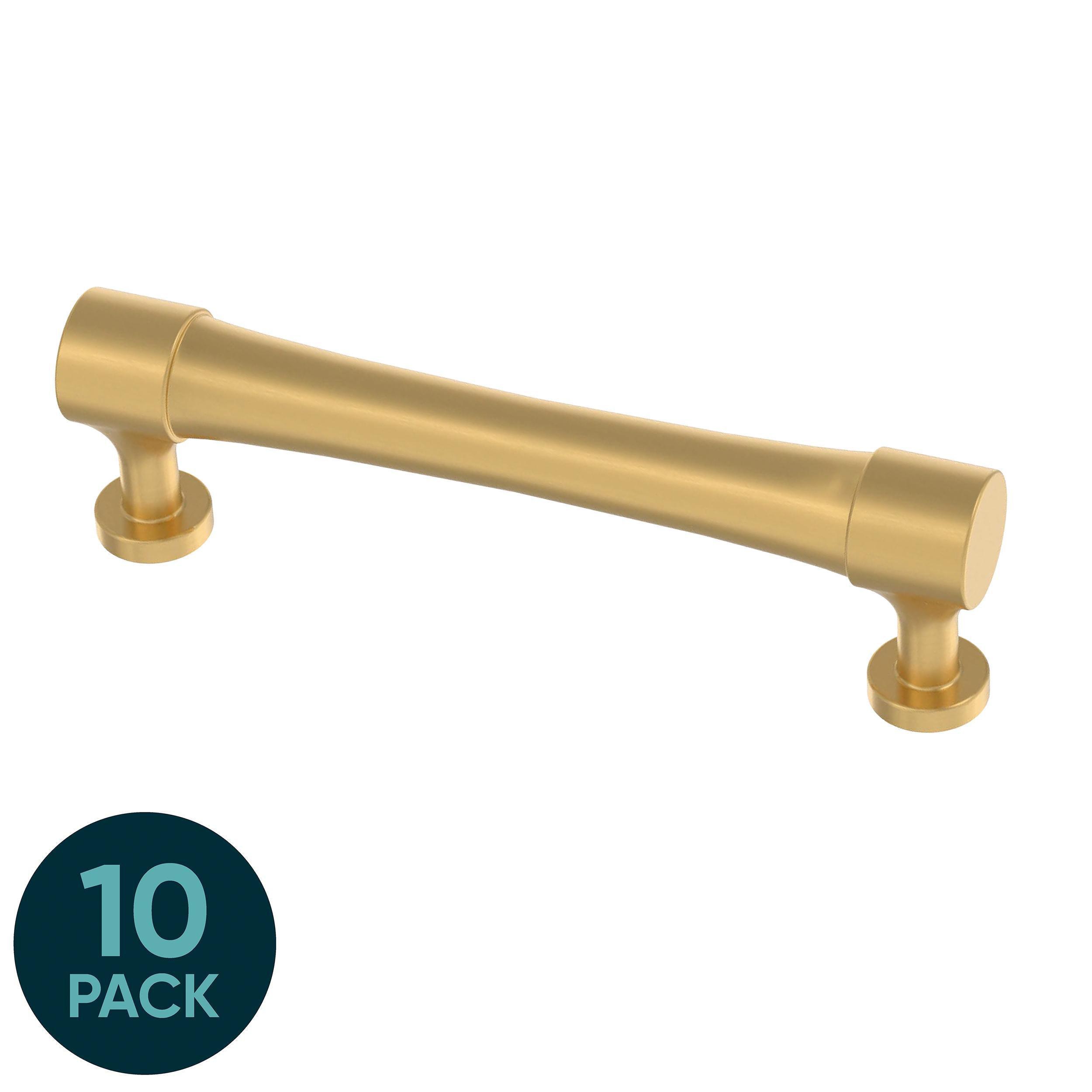 Origin 21 P46405W-117-K1 Siri 3-3/4-in , 96mm Center to Center Brushed Brass Cylindrical Bar 10 -Pack