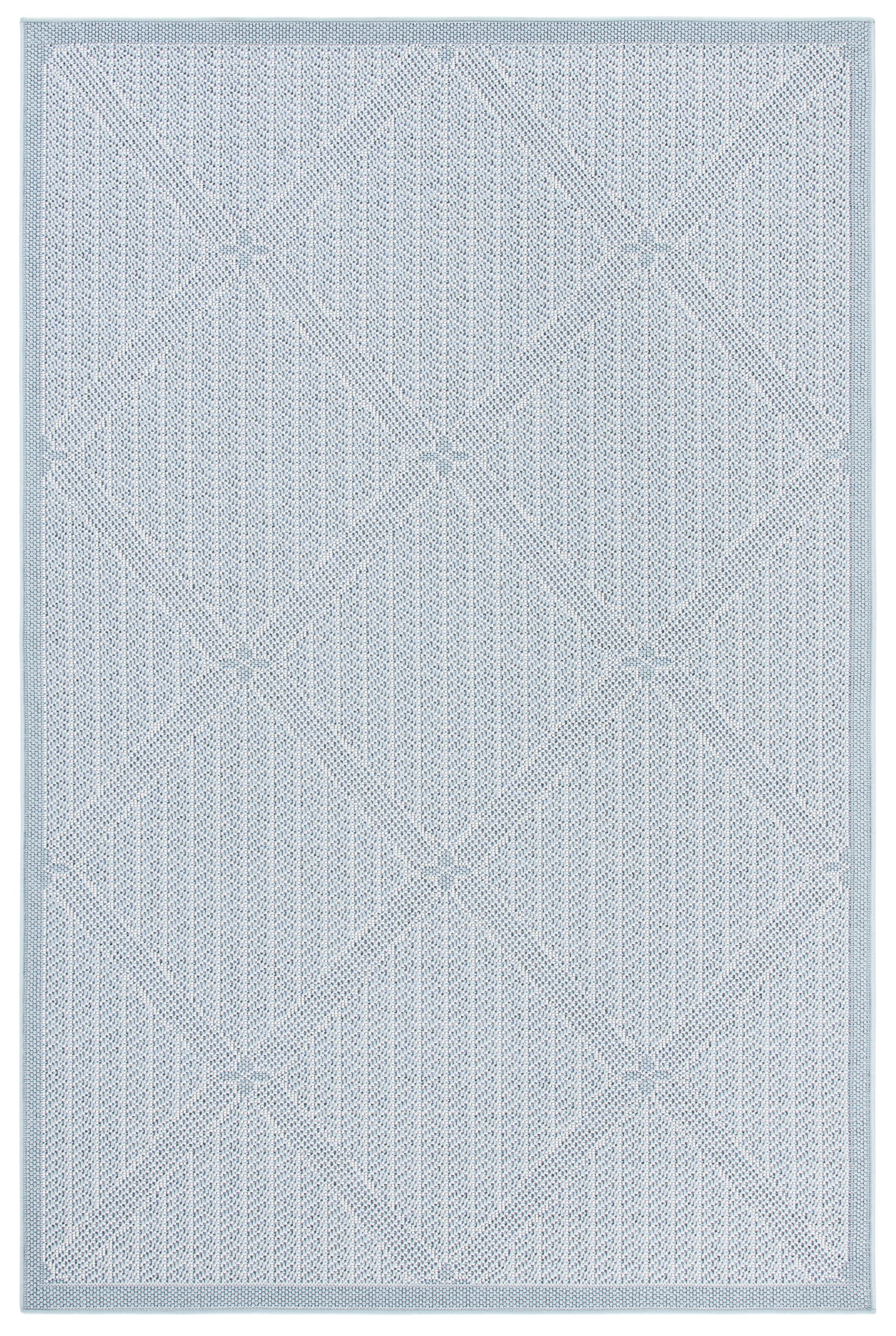 Safavieh BMU811M-6 Bermuda 800 Miranda 7 x 9 (ft) Loomed Polypropylene Light Blue/Ivory Rectangular Indoor/Outdoor Abstract Coastal Area rug