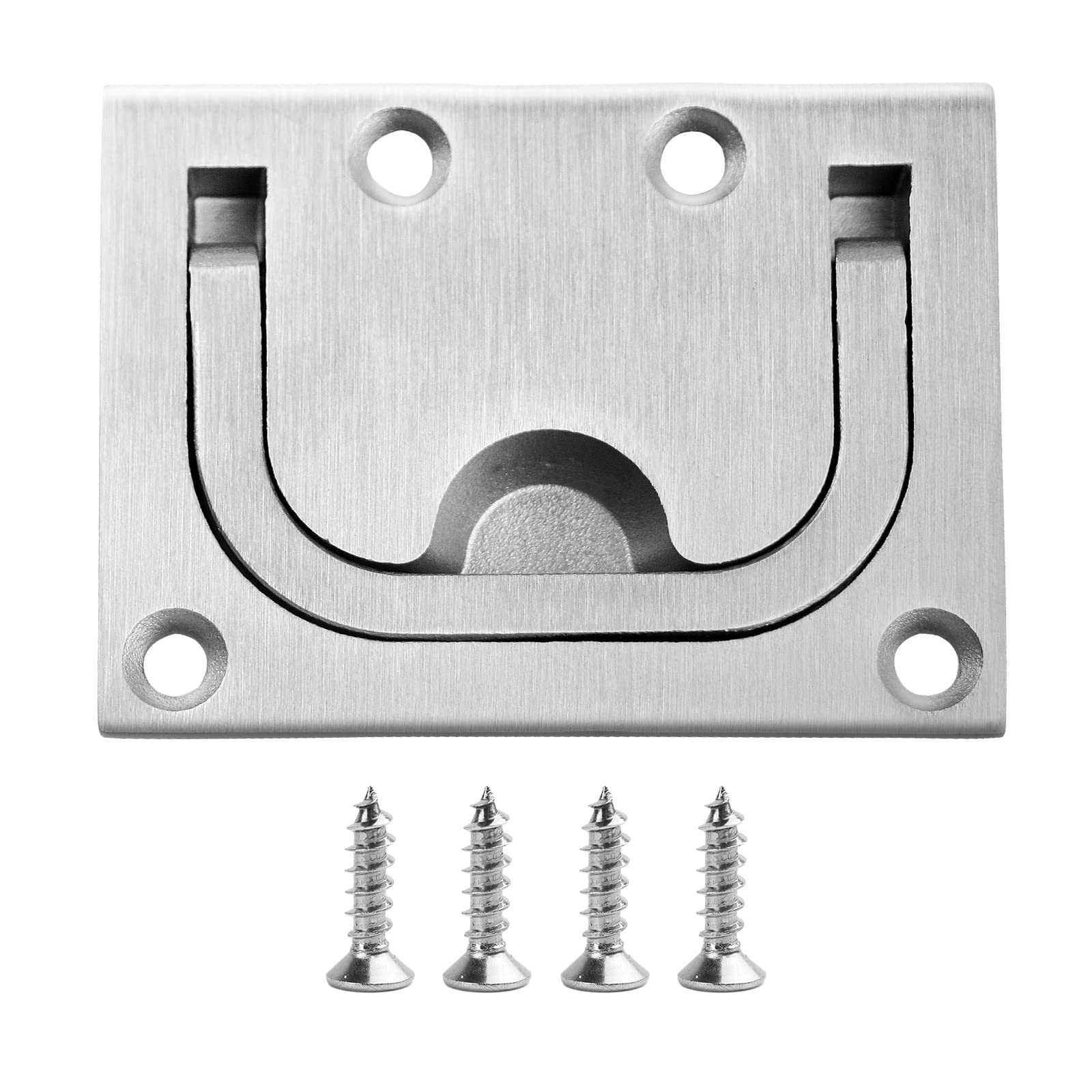 SenQWFa  Stainless Steel Flush Lift Handle for Boat Deck Hatch and Furniture Recessed Pull Handle with Mount Screws durable home and garden