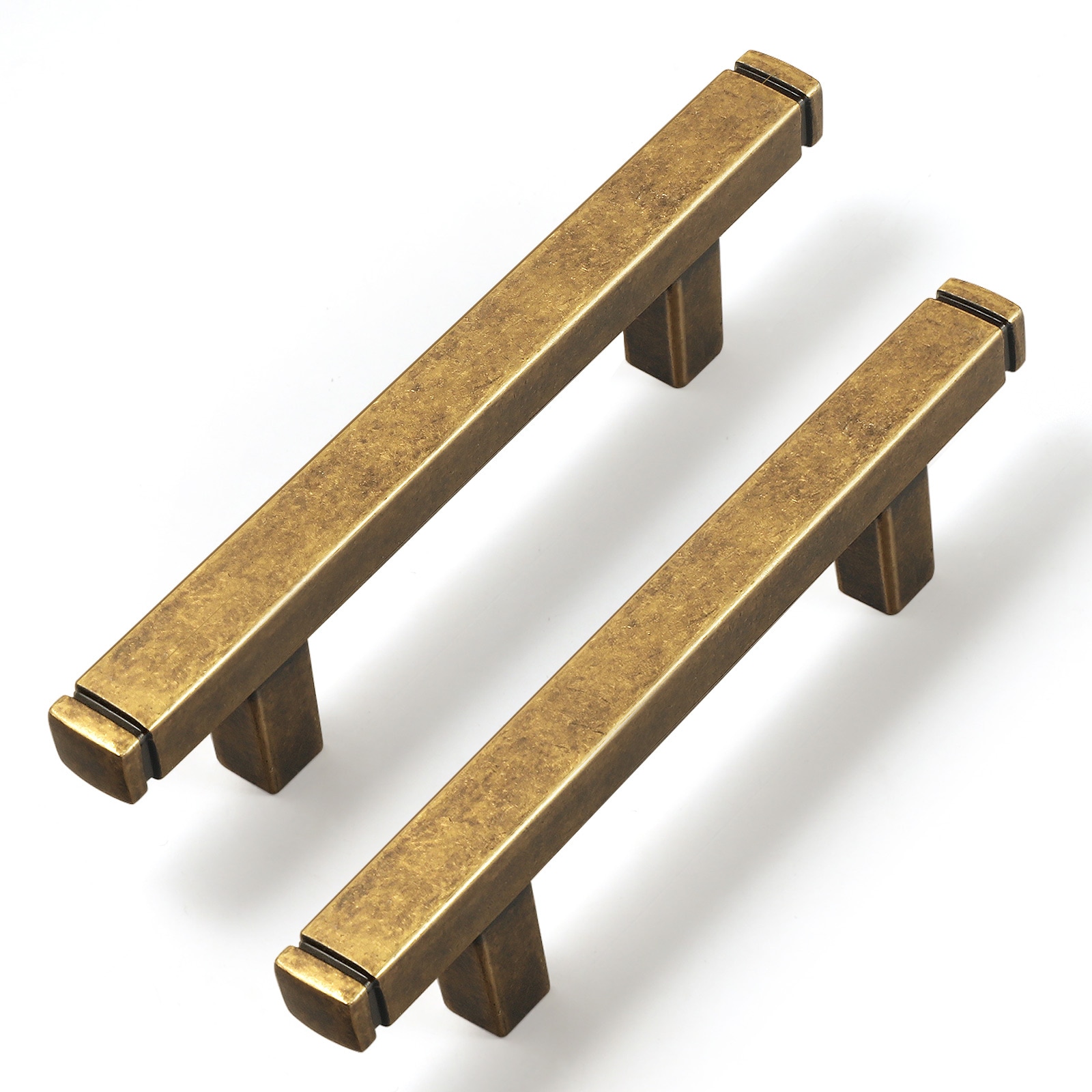 Miaokesen 1814GT-76 3-in , 76mm Center to Center Antique Brass Rectangular Handle 6 -Pack