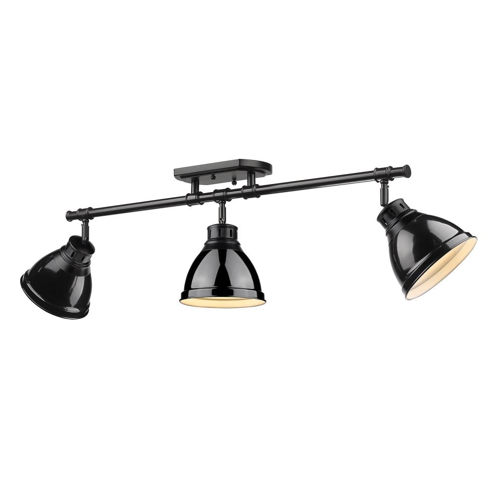Golden Lighting 3602-3SF BLK-BK Duncan 3 -Light 35.38-in Matte Black Semi Flush Mount Light