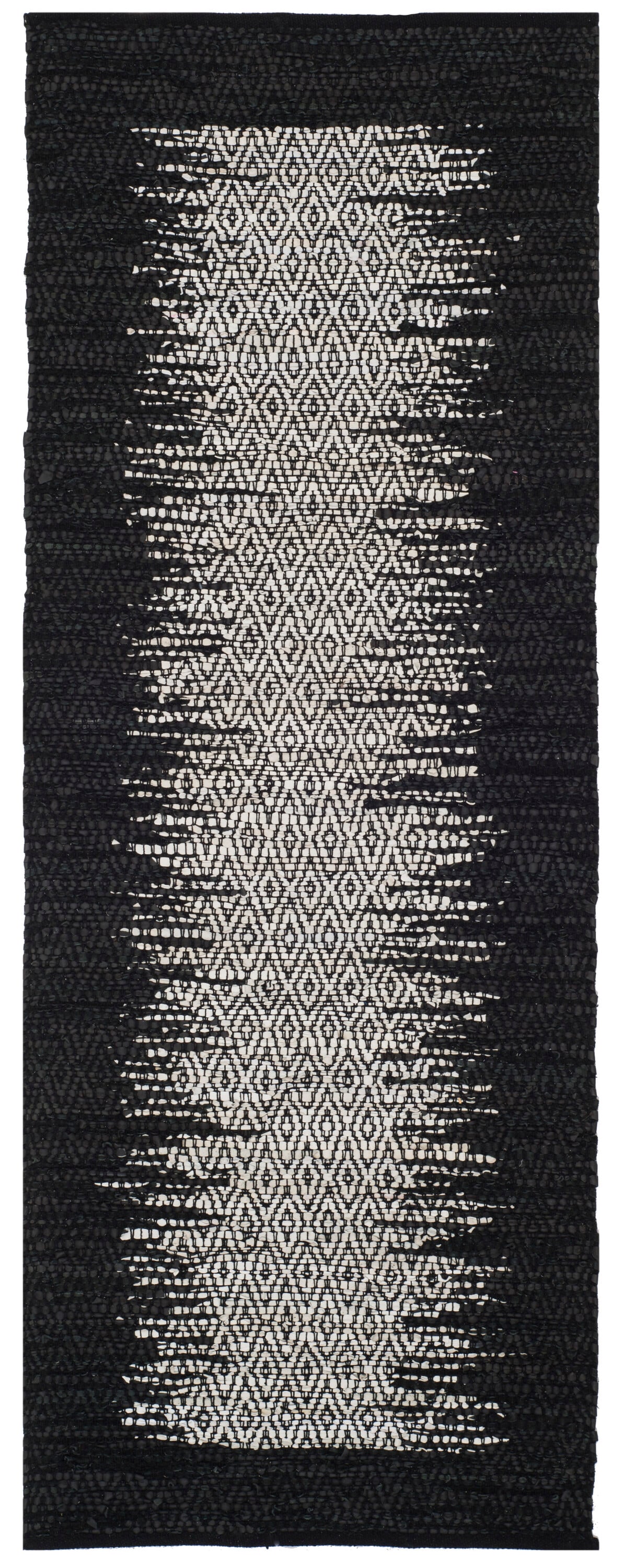 Safavieh VTL387C-26 Vintage Leather Deaver 2 x 6 (ft) Leather Light Gray/Black Rectangular Indoor Border Coastal Runner rug