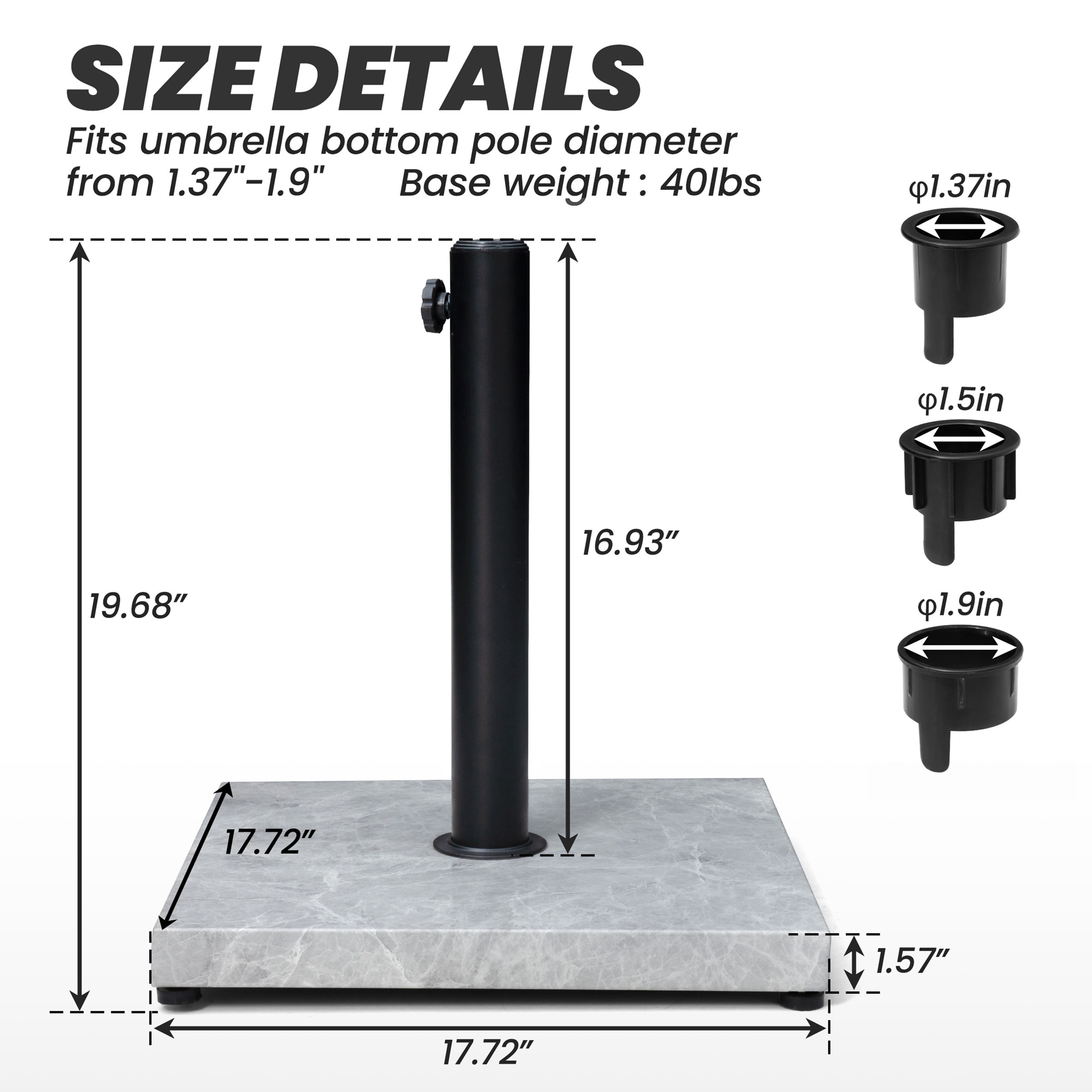 Crestlive Products CL-UB016LGM Umbrella-Bases - View #2