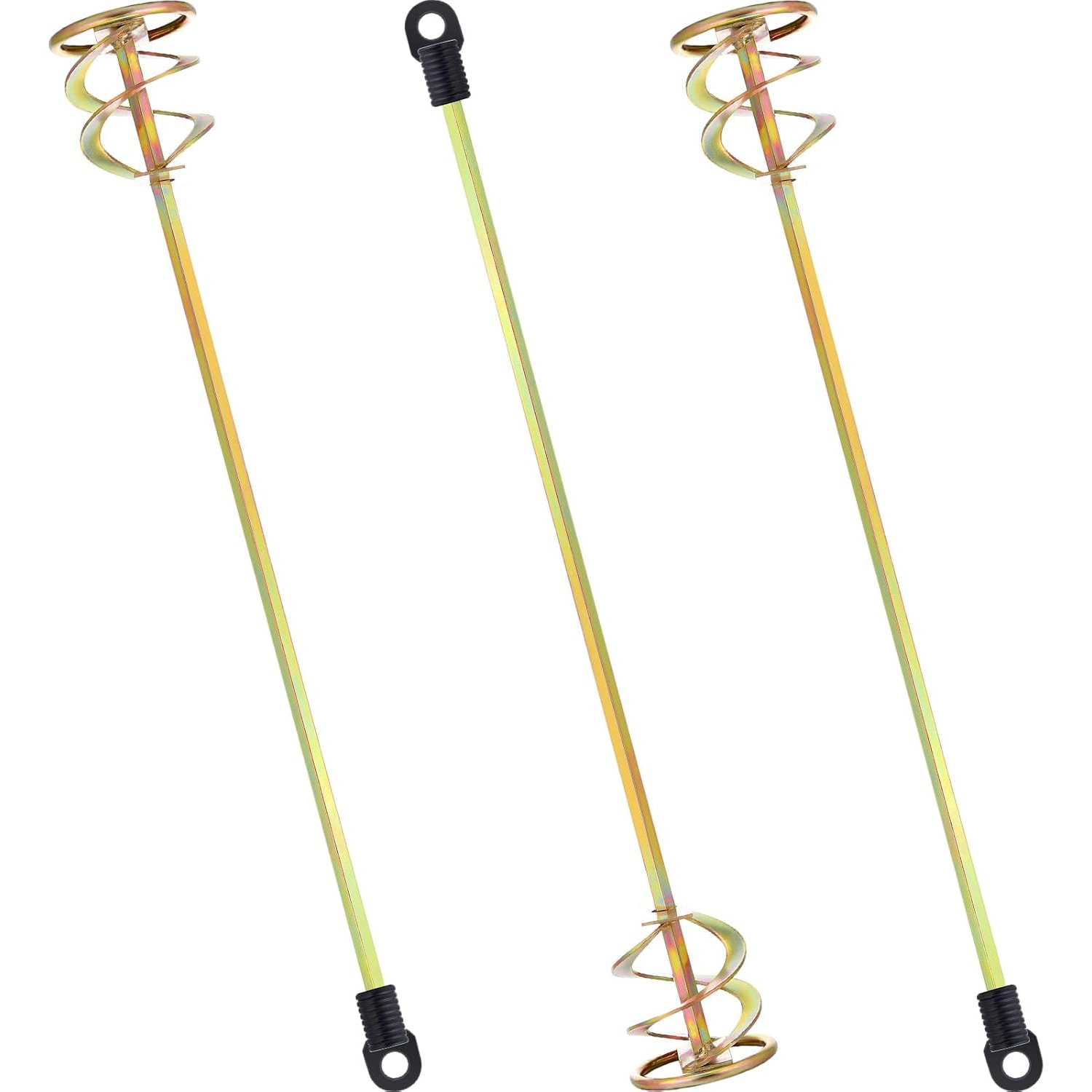 Etokfoks  3 Pack Paint Stirrer Drill Attachment for 1 5 Gal Buckets Gold High Strength Steel Resists Breakage