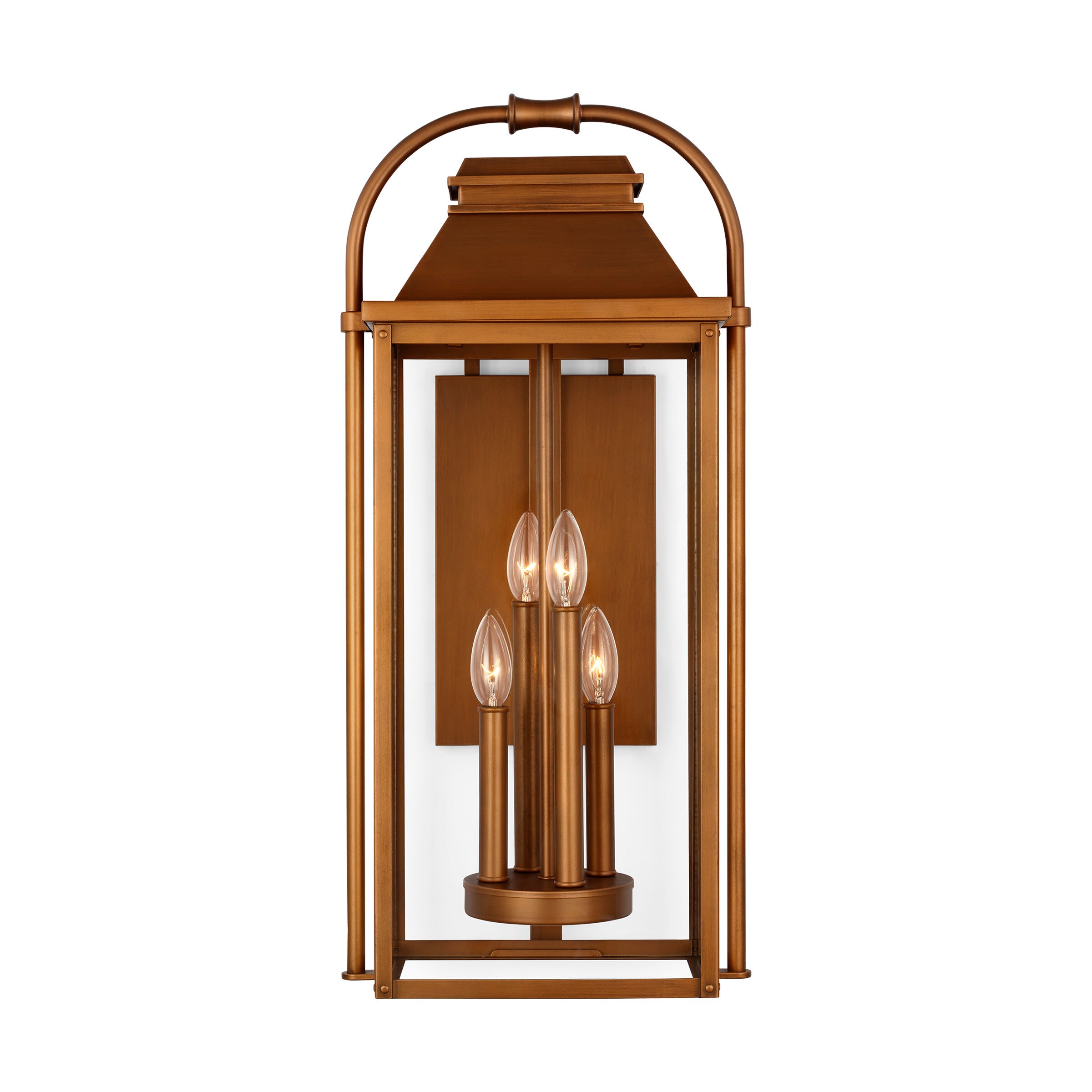 Generation Lighting OL13202NCP Wellsworth 4 -Light 26.875-in H Copper Hardwired Outdoor Wall Light
