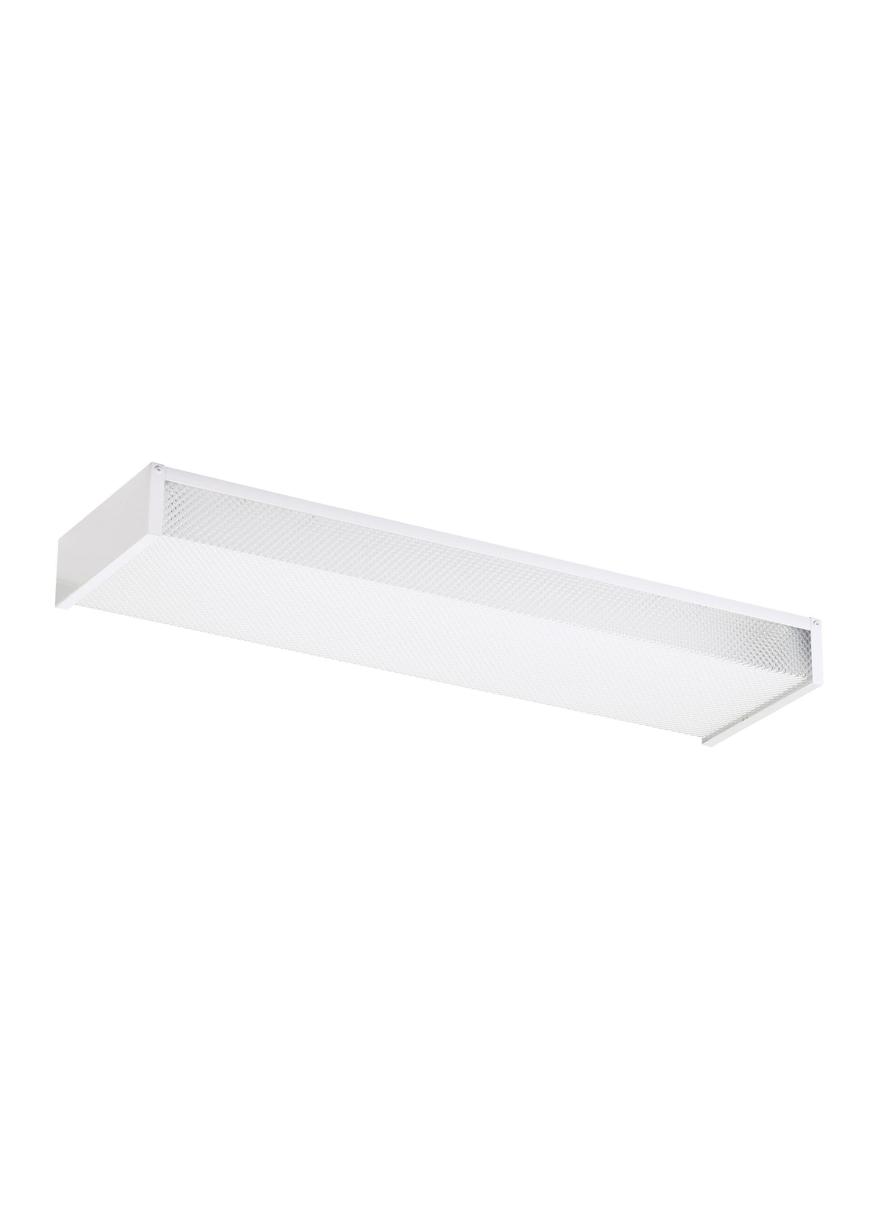 Generation Lighting 59136LE-15 Drop Lens Fluorescent 2 -Light 24-in Gloss White Flush Mount Light
