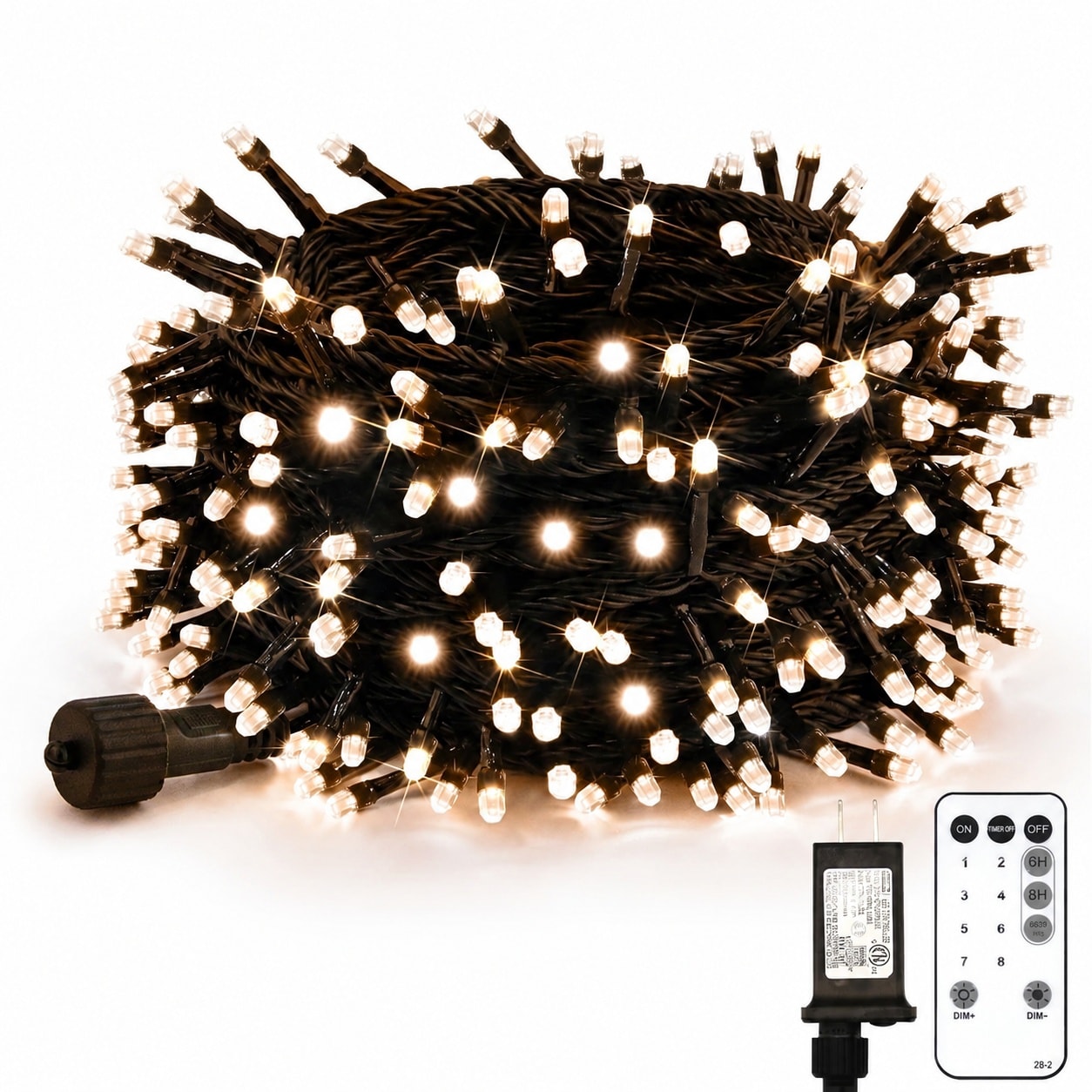 Oyezvary  Christmas Tree Lights 66ft 200 LED Connectable String Lights 8 Modes Warm White Indoor Outdoor Waterproof for Tree Patio Porch Yard