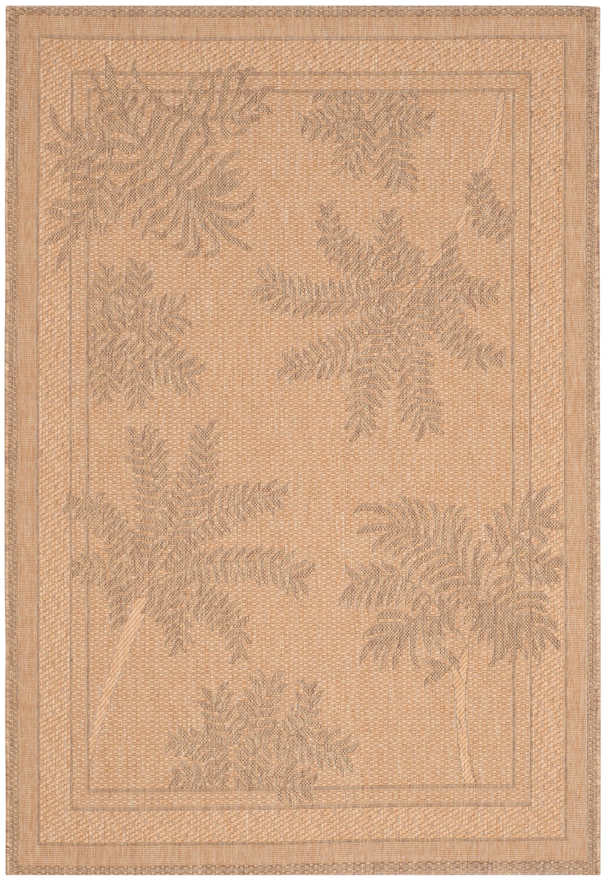 Natural Gold Flat Woven Rectangular Synthetic Area Rug