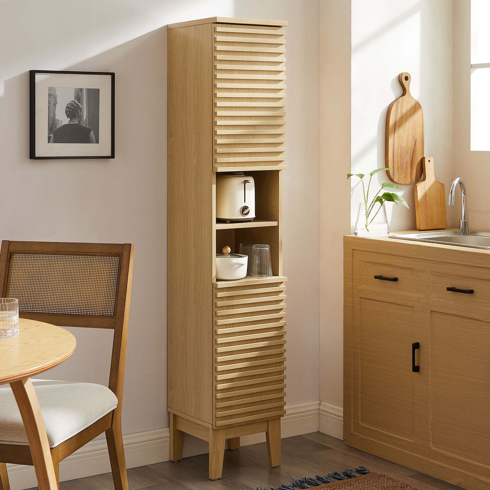 Modway EEI-6851-OAK Bathroom-Wall-Cabinets - View #4