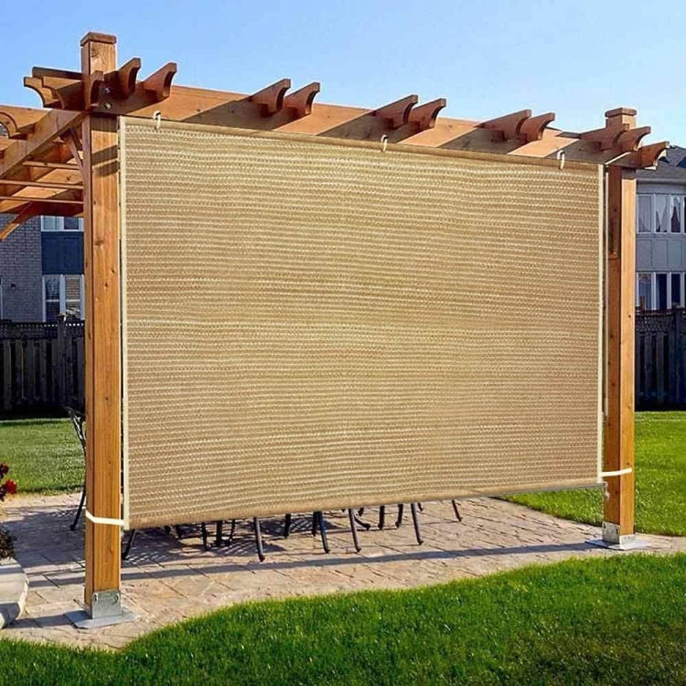 Shatex E2H0608 Shade Cloth 6-ft x 8-ft Wheat Shade fabric with Fasteners