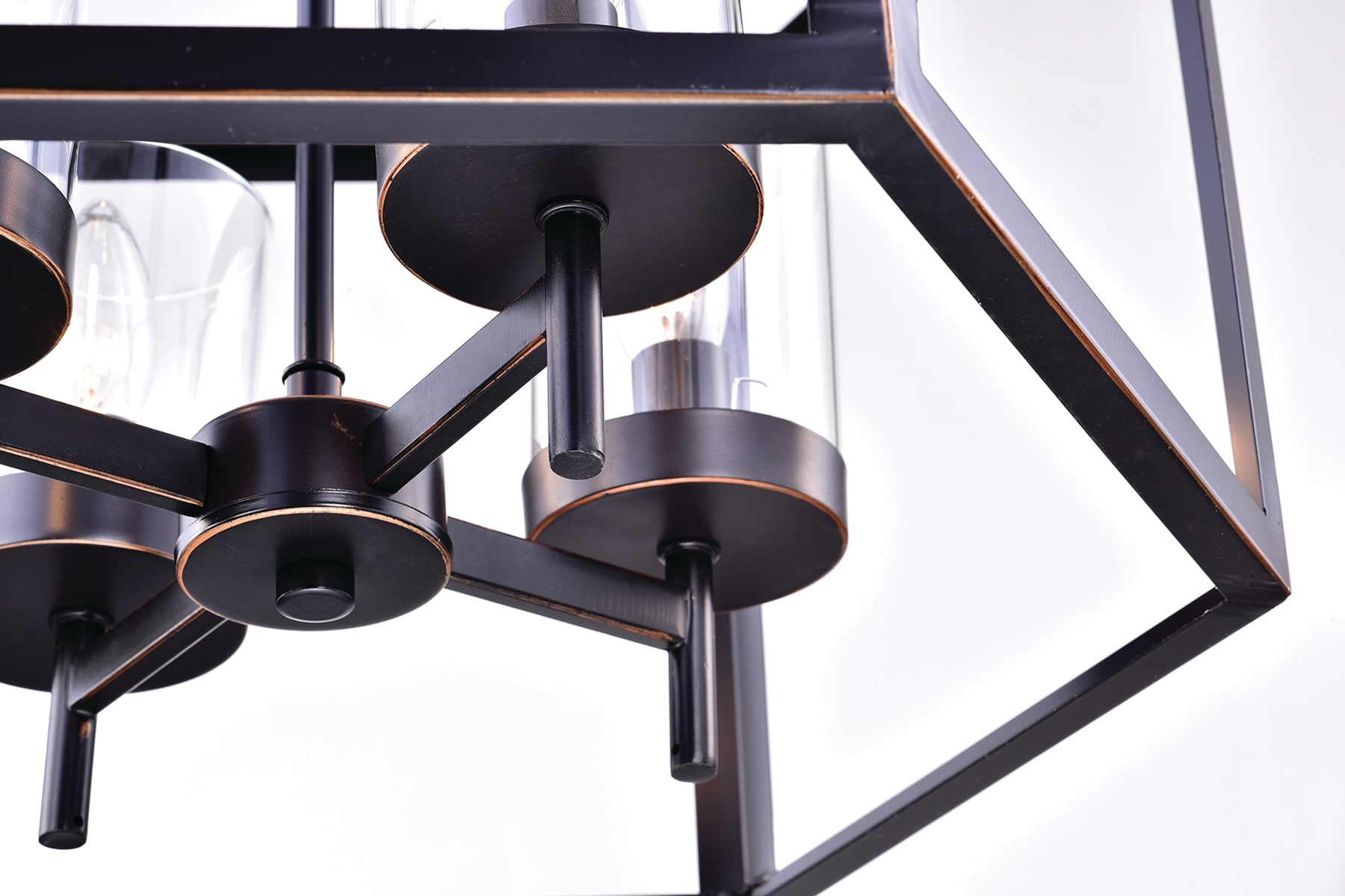 Oil Rubbed Bronze 4-Light Hexagon Cage Chandelier