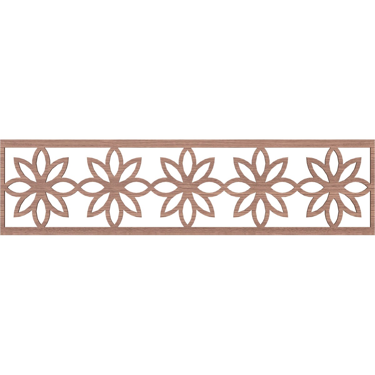 Ekena Millwork MLDA12X47DASWA Daisy Fretwork Flat Trim 12-in x 3.92-ft Walnut Brown Unfinished 2157602 Pierced Wall Panel Moulding