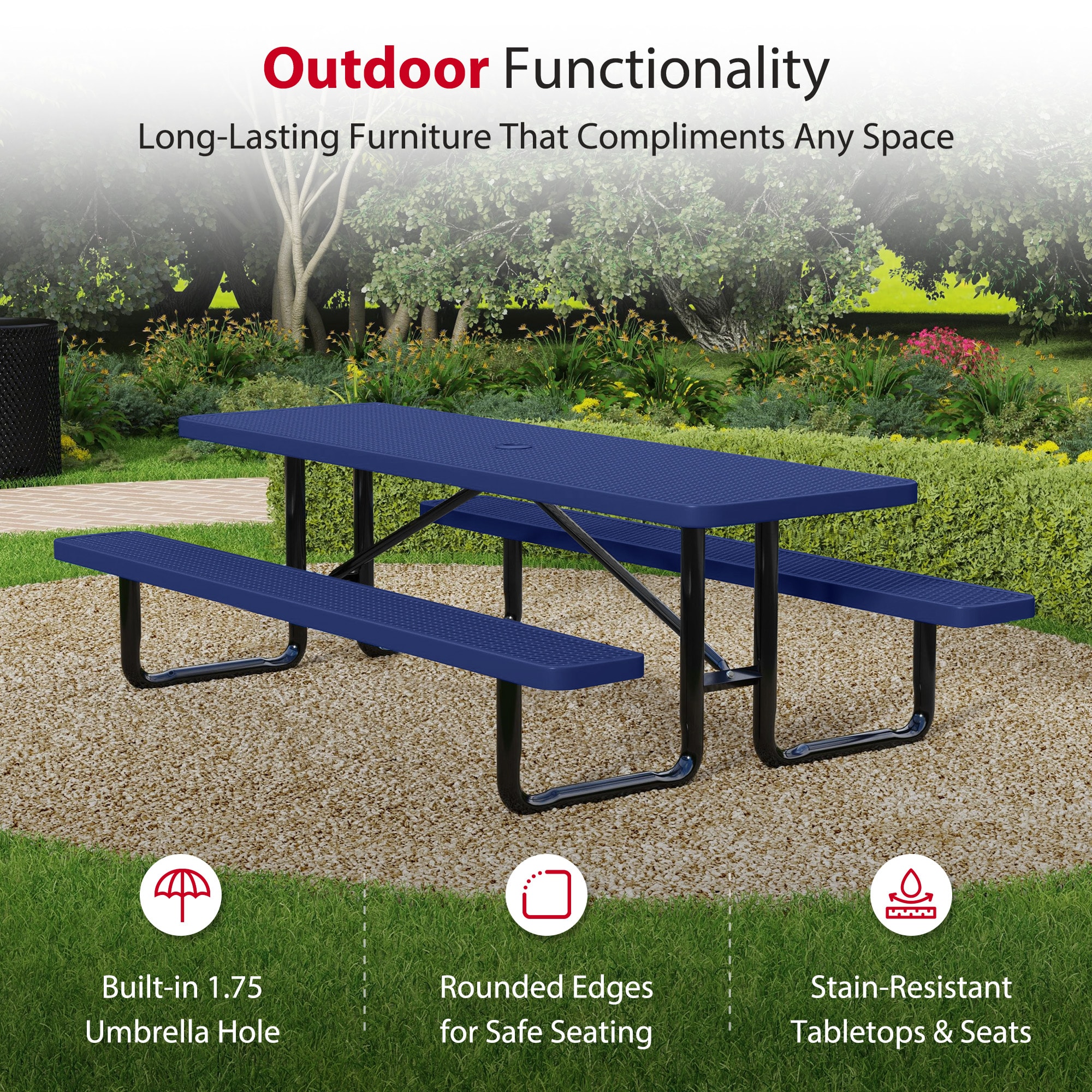 LeisureCraft T8XPP-NAVY Picnic-Tables - View #4