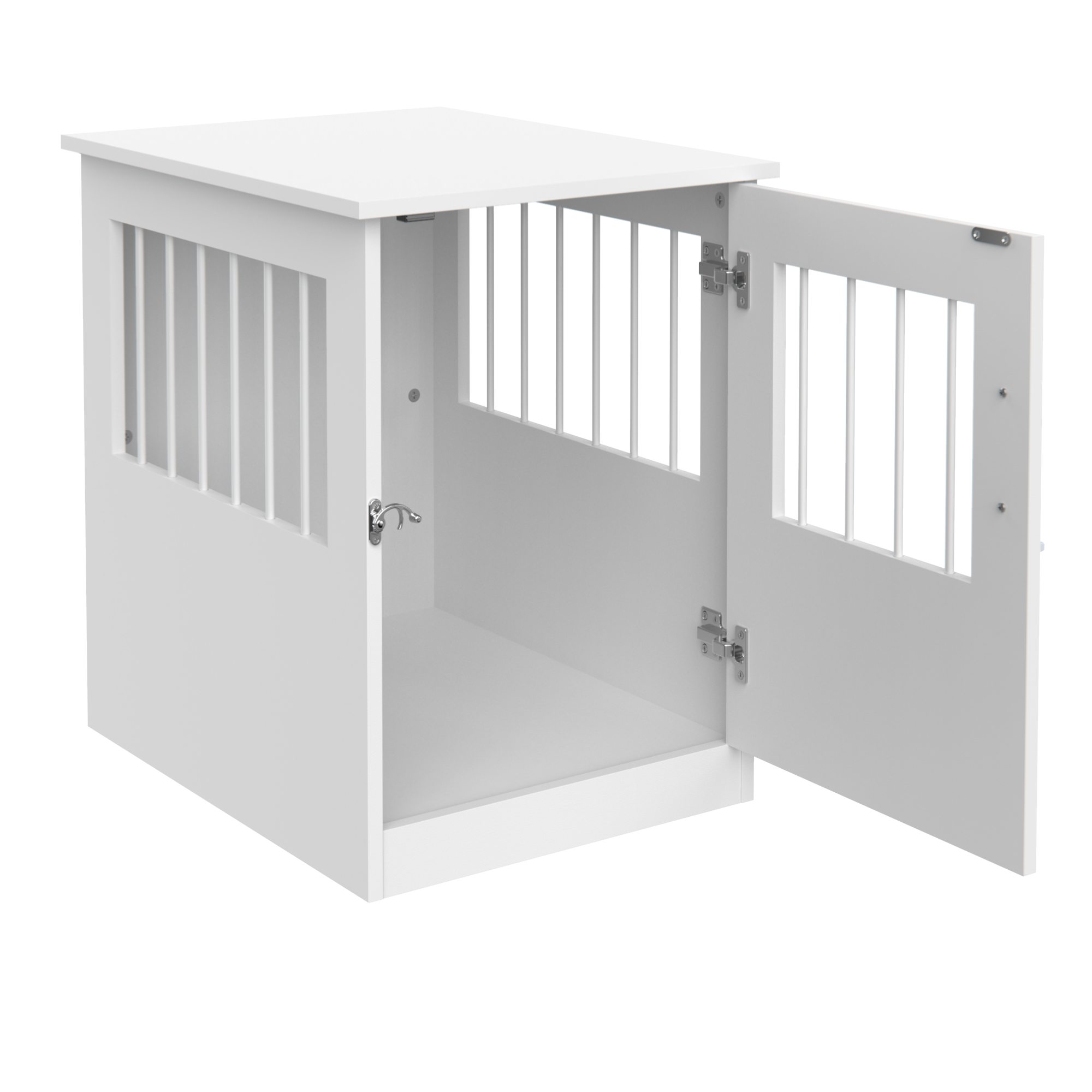 Poplar Crafted Extra Small White Pet Crate End Table