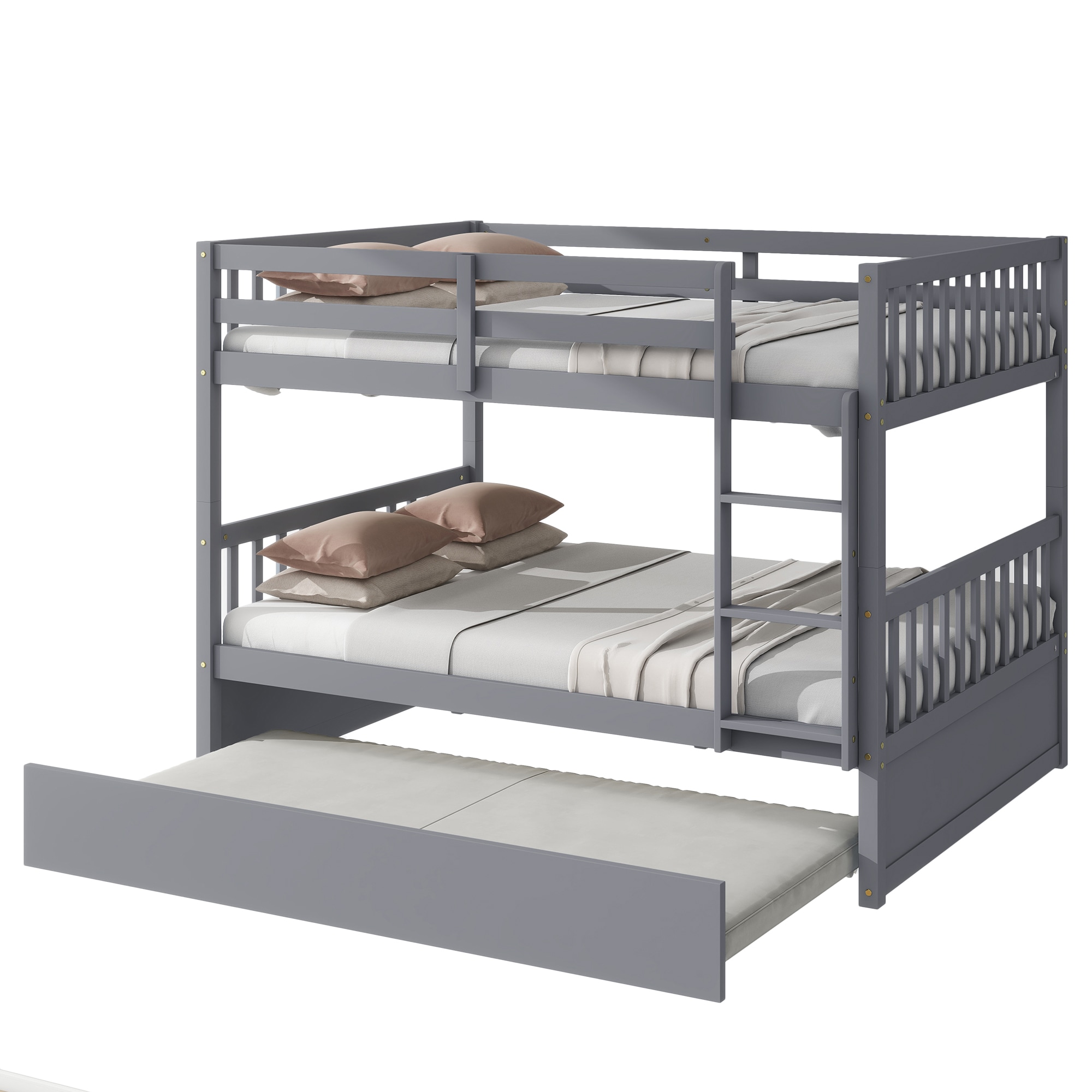 SINOFURN SYD330019BK Gray Full over full Bunk Bed