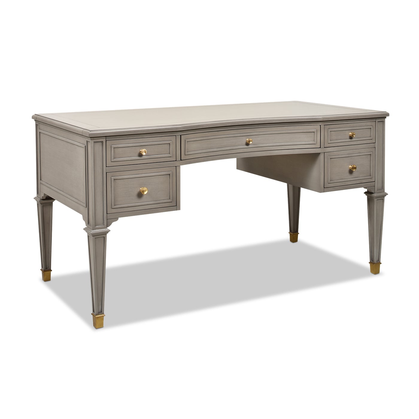 JTH Luxe BGZ87090 Dauphin 59-in Gray Modern/Contemporary Rubberwood Executive desk