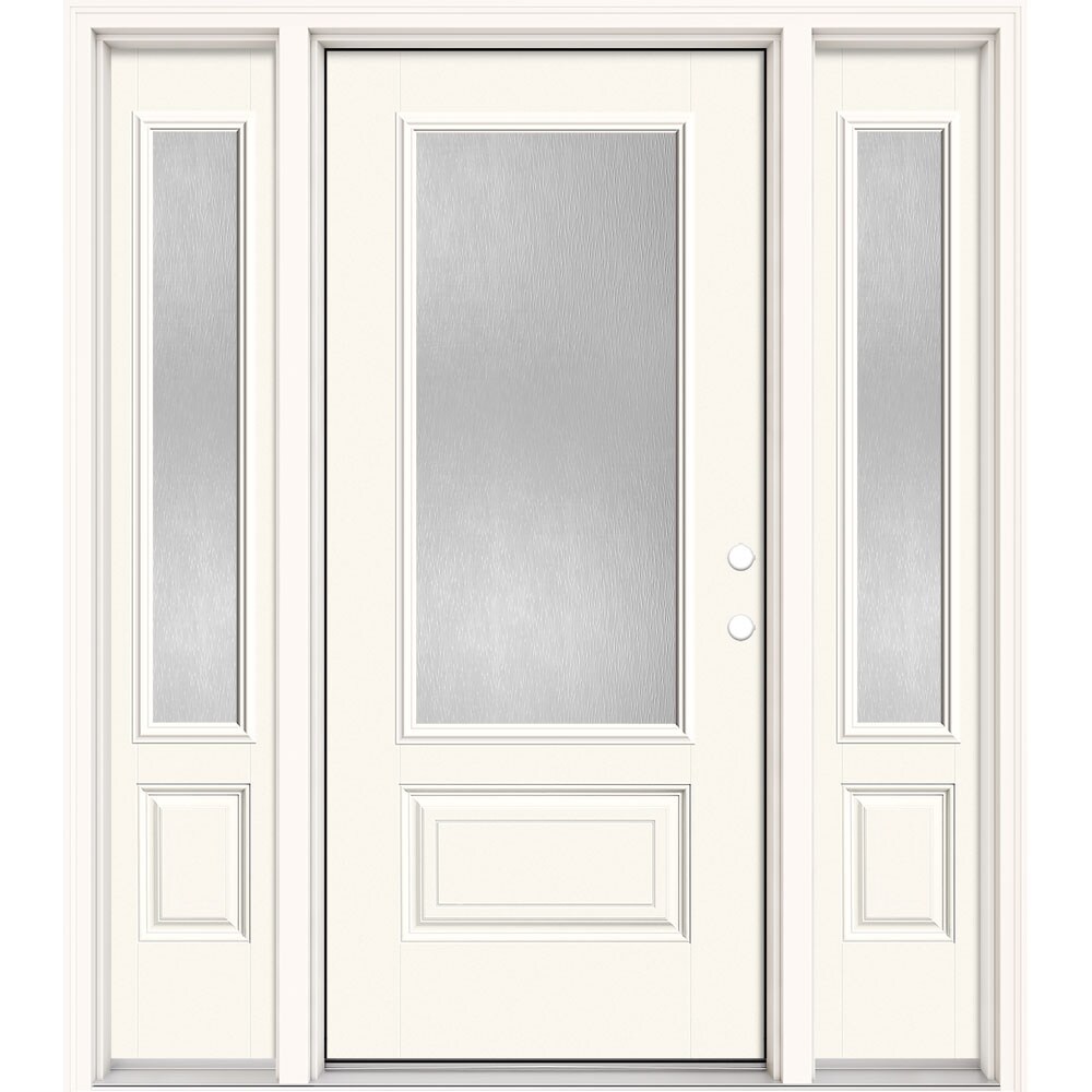 Masonite Performance Door System 64 In X 80 In Fiberglass 3 4 Lite Left Hand Inswing Modern