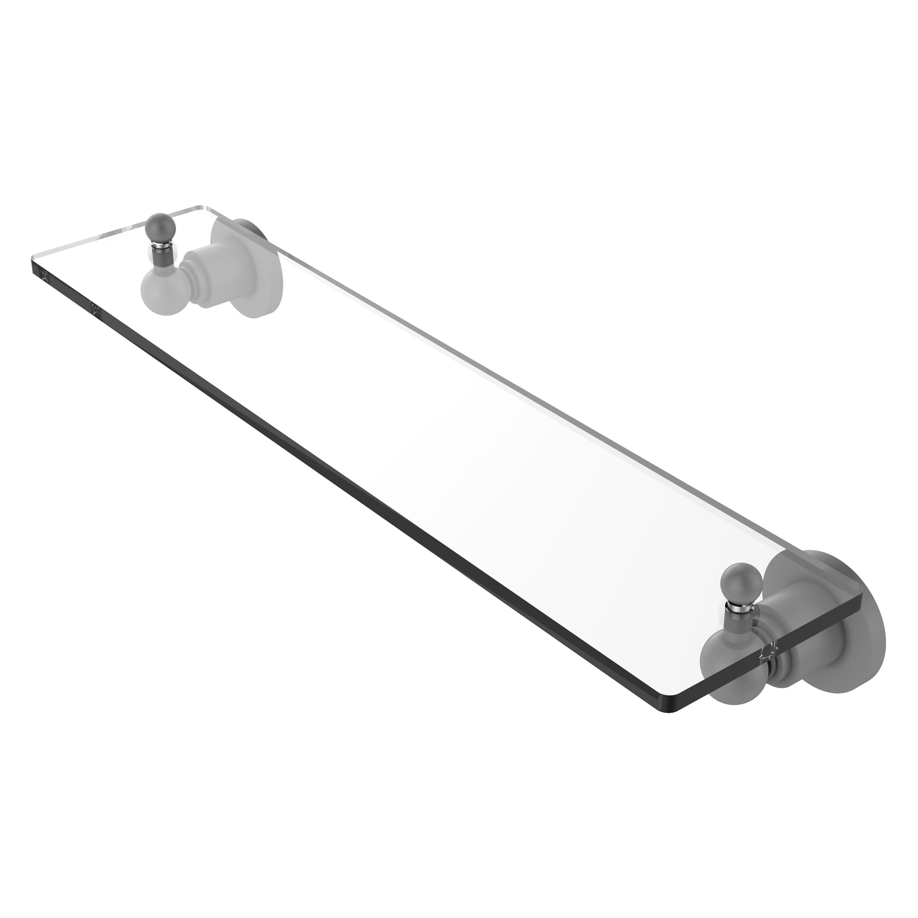 Allied Brass AP-1/22-GYM Astor Place Matte Gray 1-Tier Wall Mount Bathroom Shelf (22-in x 3-in x 5-in)