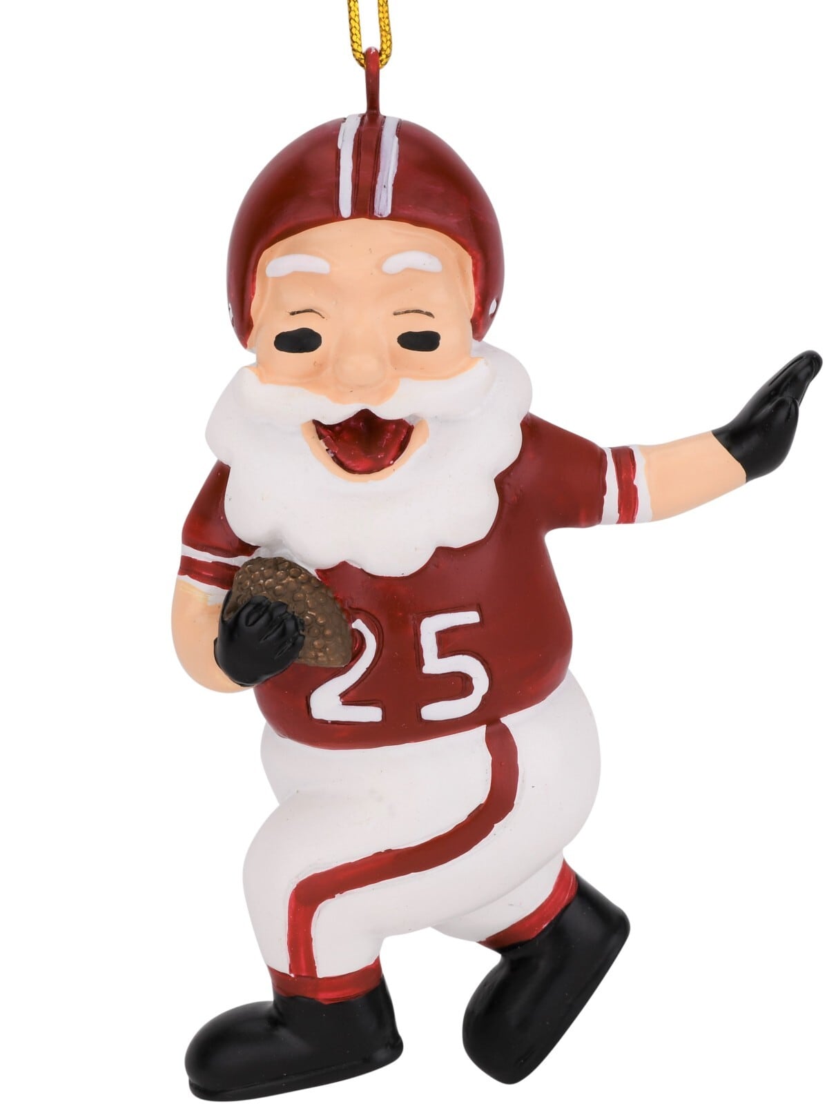 Tree Buddees Touchdown Santa Christmas Sports Football Ornament (Dark Red and White)