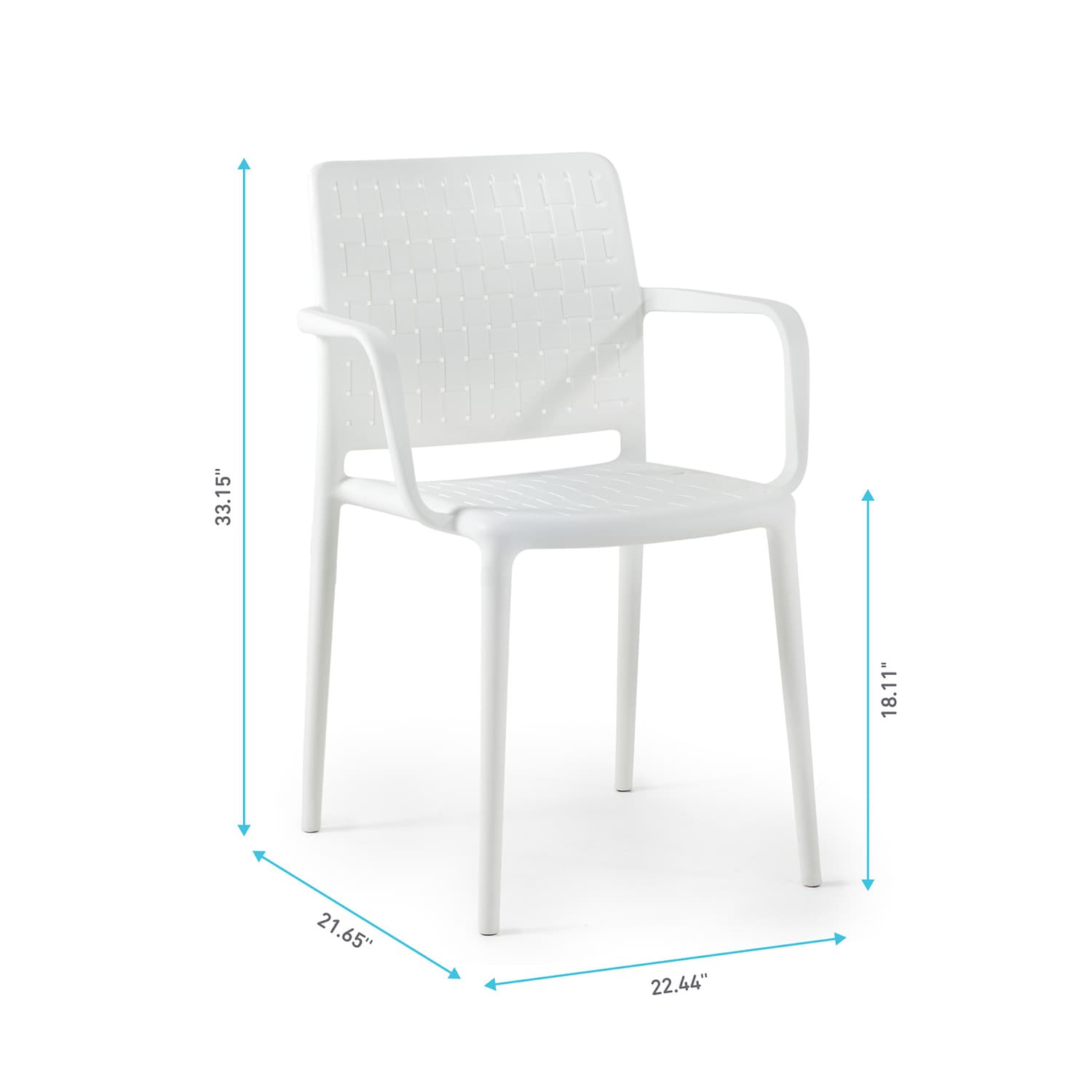 World Rug Gallery FK8052WHITE2 Patio-Chairs - View #4