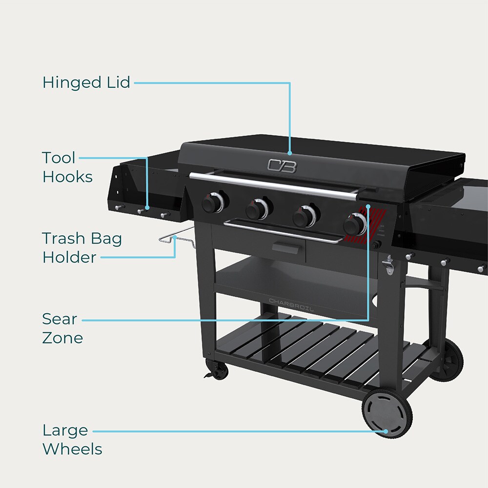 Char Broil 36 in Performance Griddle 4 Burner Liquid Propane Flat