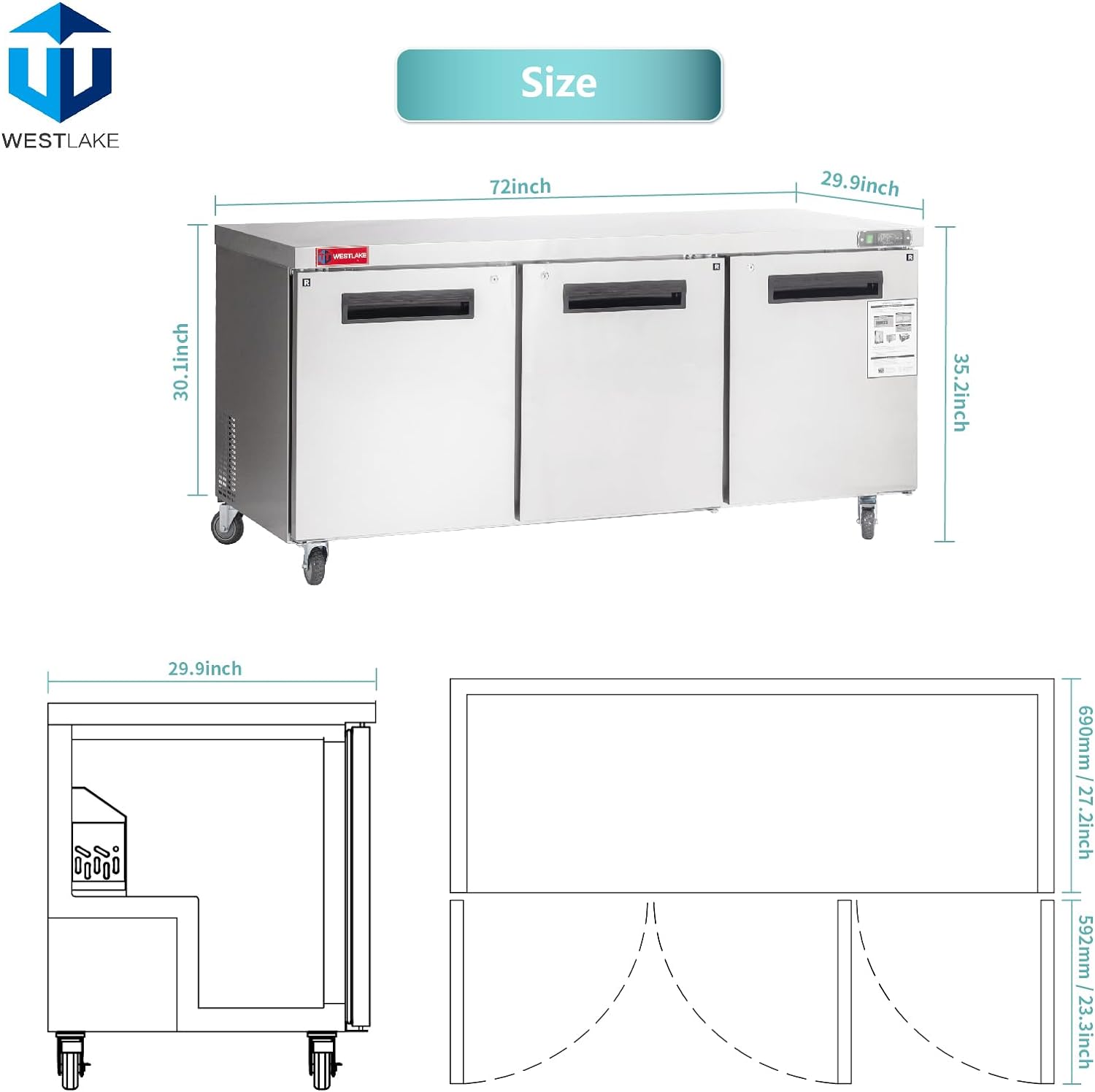 Jeremy Cass HZWKITR27B Commercial-Refrigerators - View #2