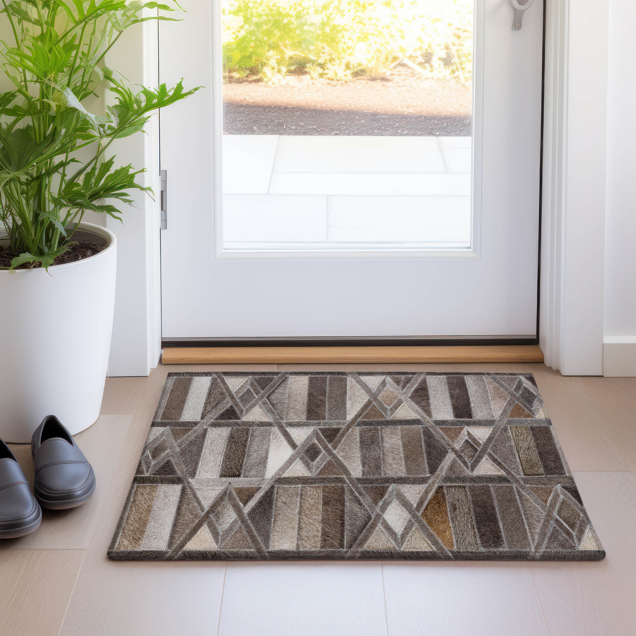 Addison Rugs AMF99GY20X30 Mayfield AMF99GY 2 x 3 (ft) Loomed Polyester Gray Rectangular Indoor Abstract Machine washable Area rug