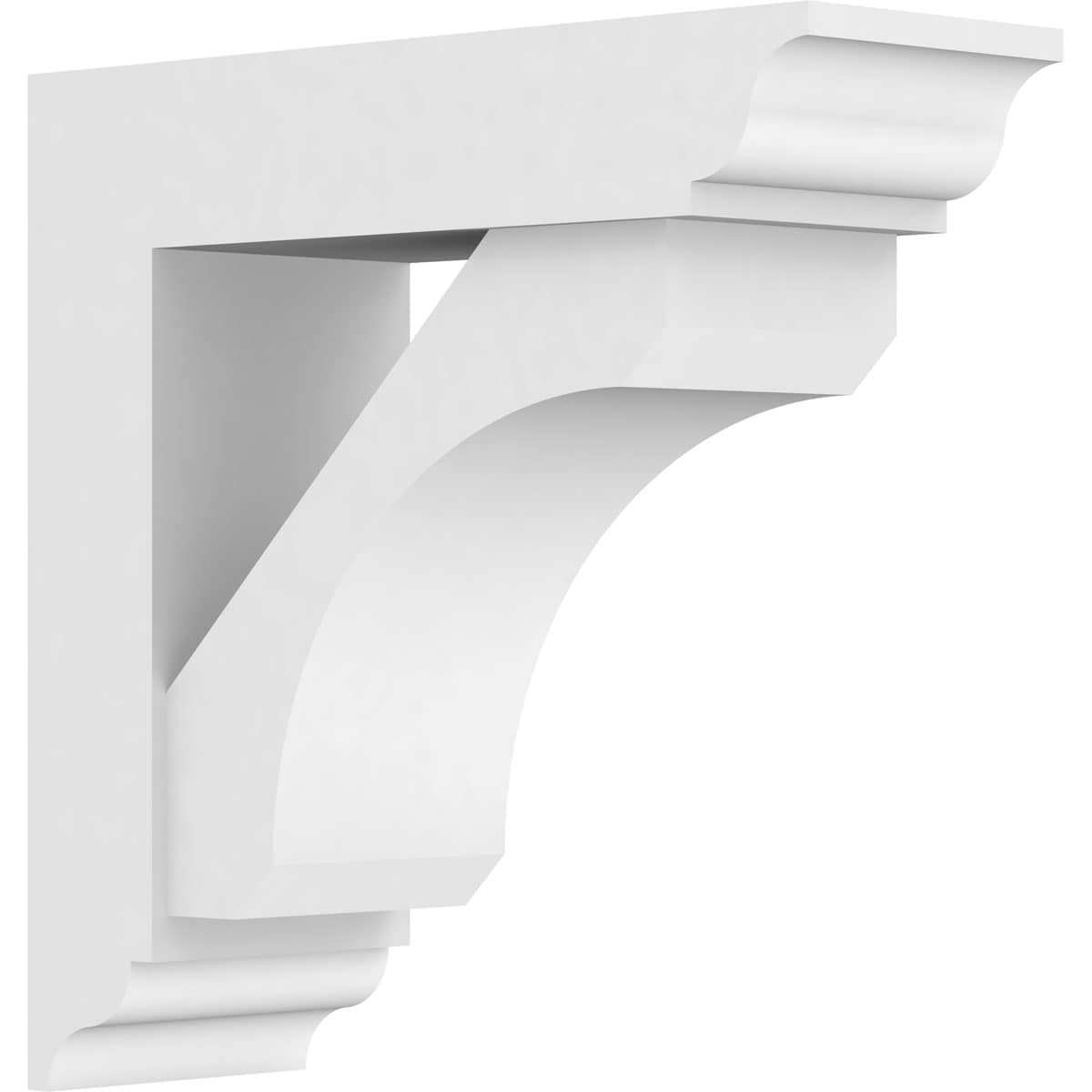 Ekena Millwork BKTP05X14X14LEC01 Standard Legacy 5-in x 14-in x 14-in White PVC Standard bracket